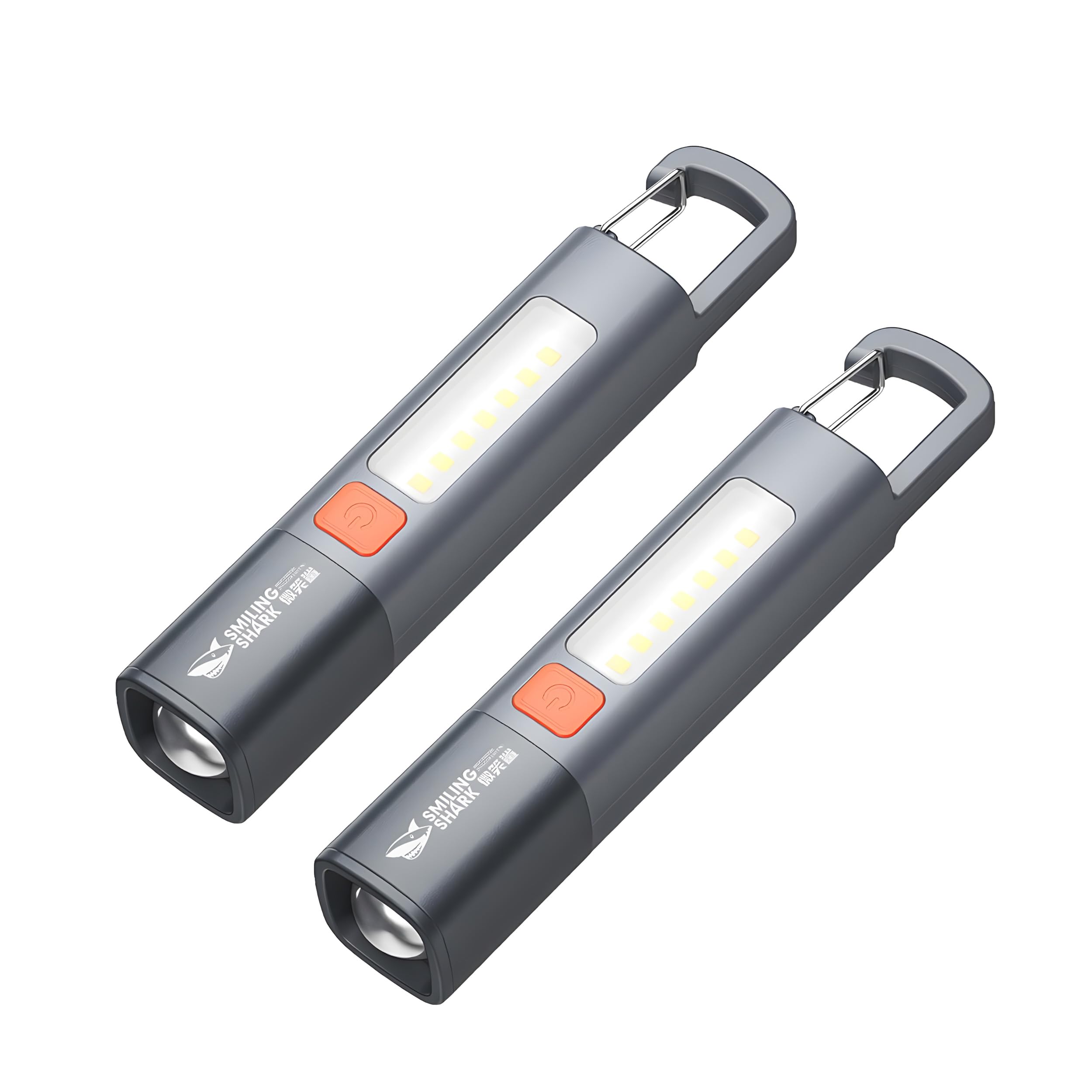 1200mAh Portable Torch LED Work Light, COB Side G1 Flash Light, 3 Modes Zoomable Focus White Waterproof Powerful Super Bright EDC, Outdoor Emergency, Mini-Rechargeable, Camping Flashlight (2, Gray)-image-11