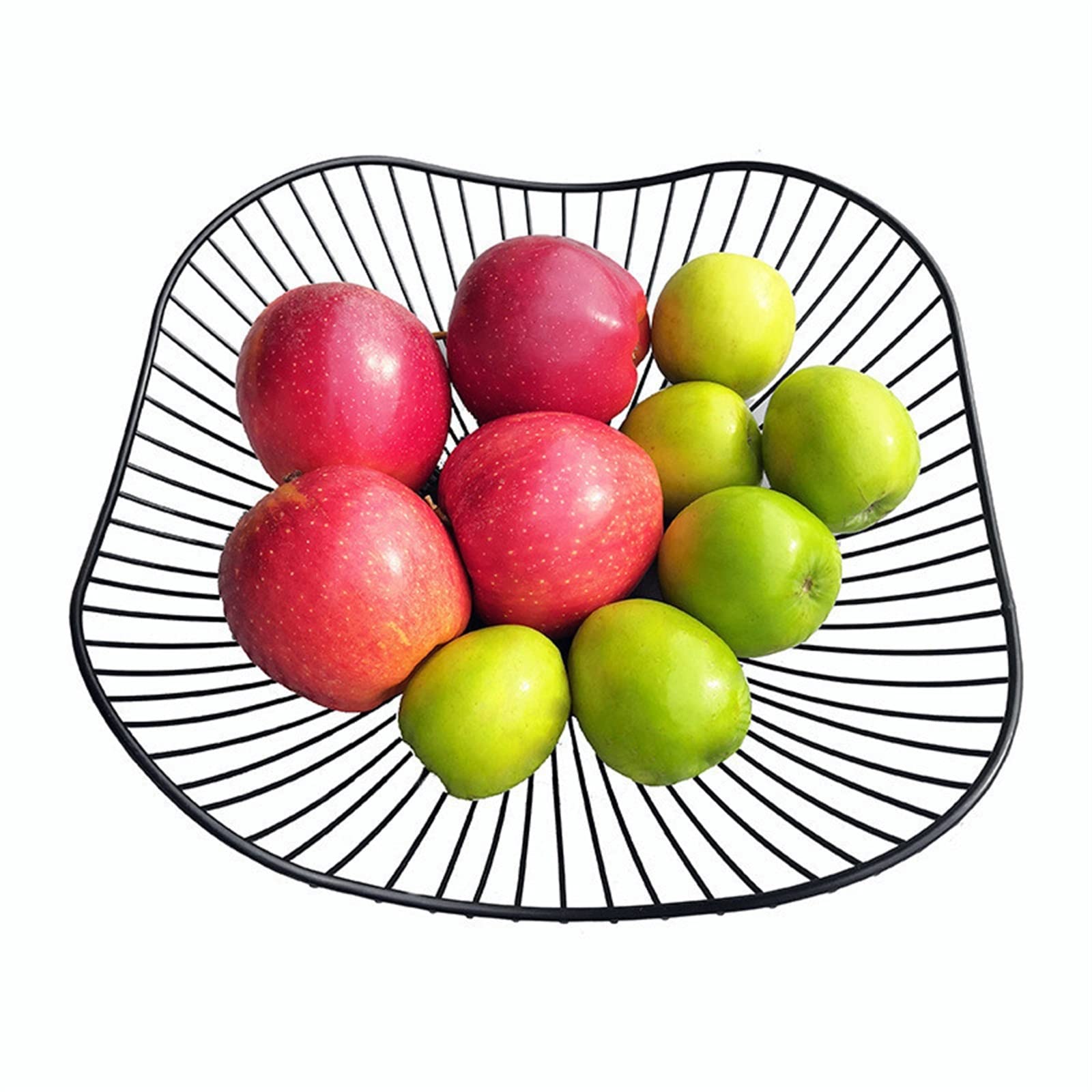 JINGYAN Breakfast Trays Metal Fruit Basket Morden Wire Snack Bread Vegetable Storage Bowls Kitchen Eggs Dessert Holder Nordic Organizer Cake Stand(Schwarz)