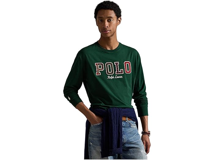 Classic Fit Plaid-Logo Jersey T-Shirt - Image 1