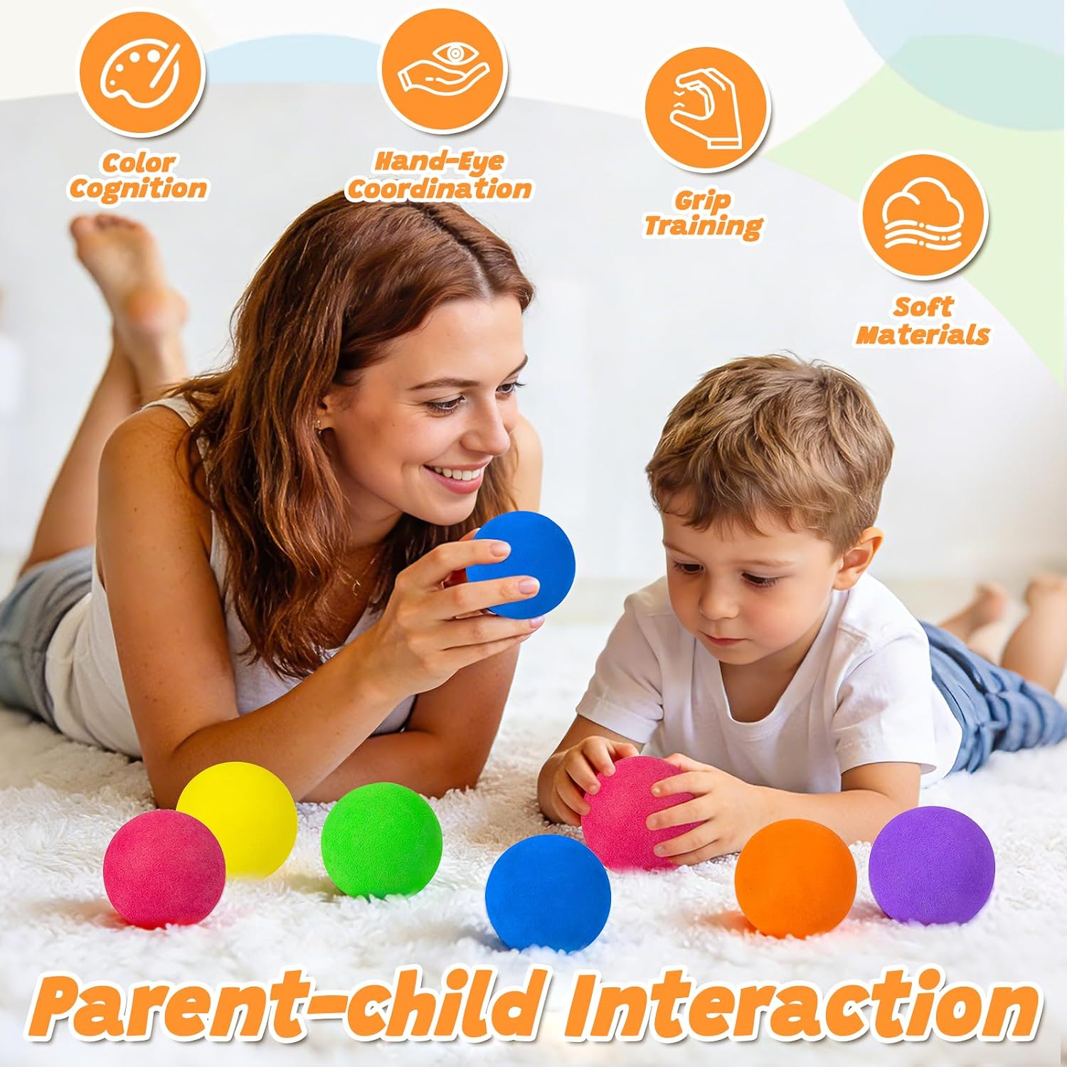 15 Pack Soft Foam Balls, Lightweight Mini Balls for Indoor Outdoor Play, Great Gift for Boys and Girls Birthday Party Favors and Goodie Bag Fillers