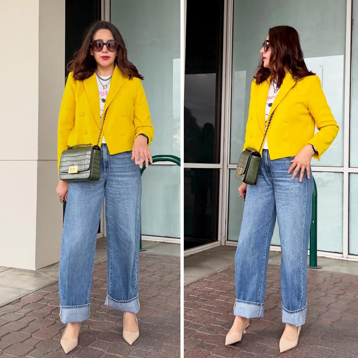 JENN ARDOR Slingback Heels for Women Low Heels Dress Shoes Kitten Pumps Dressy Heeled Sandals Wide Width Fashion Casual Shoes