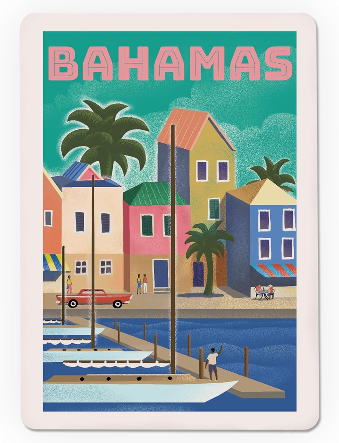 Lantern Press Bahamas, Waterside Dock, Lithograph, 52 Playing Cards for Adults, Poker Size Card Deck