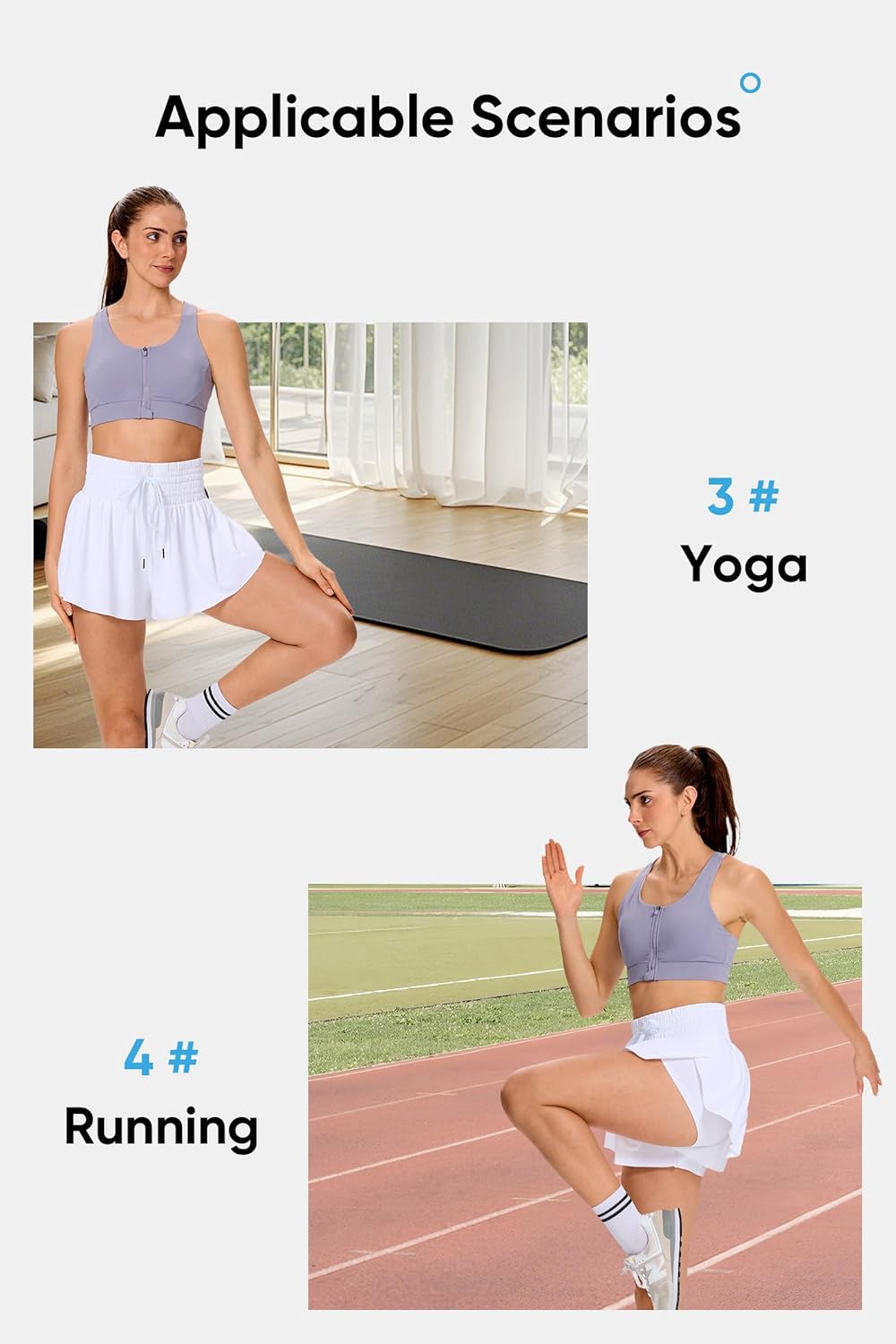 Blaosn Flowy Athletic Shorts for Women Workout Running Gym Yoga High Waist with Pockets Sweat Skorts Casual Summer Clothes - Image 5