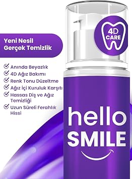 Hello Smile Instant Whitening Dental Gel, Anti-Plaque and Stain, Fresh Breath & Daily Oral Care, 50 ML (50 ML, Purple Color)