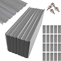 NeatiEase 20-Pack 6.1ft Corrugated Galvanized Metal Roofing Panels with Screws - Durable for Sheds, Pergolas, Chicken Coops