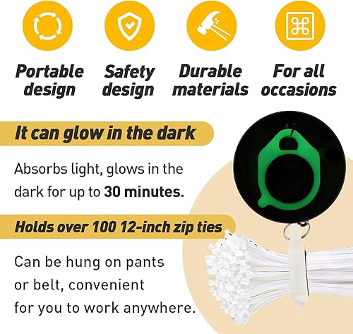 Miniatura 3 de 3PCS Zip Tie Organizer - Light Plastic Cable Tie Holder for Efficient Cable Management - Reusable Zip Ties Holder for Easy and Neat Organization