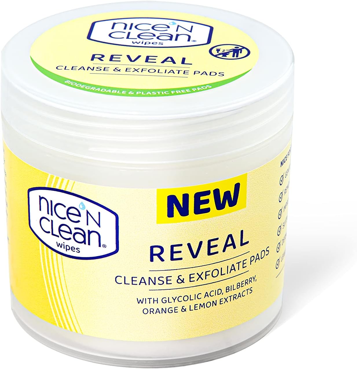 Nice 'N Clean Reveal Exfoliation Pads with Glycolic Acid, Bilberry
