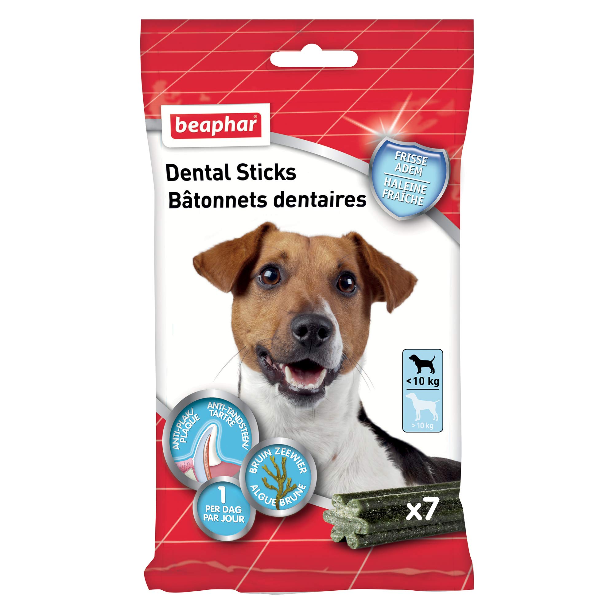 Beaphar - Dental Sticks für Hunde (kleiner als 10kg), Braunalge und grüner Tee, 7 Stk, 0.26 kg