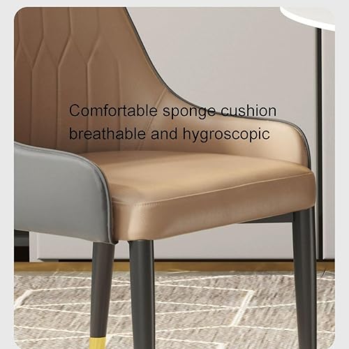 Miniatura 4 de Silla de comedor de piel sintética para cocina, sillas de sala de estar, asientos ergonómicos, patas de metal de acero al carbono, sillas para el