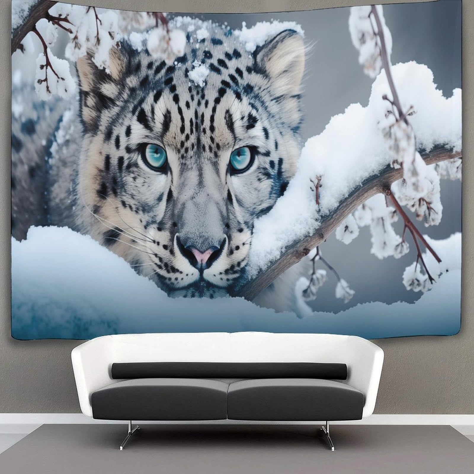 kaiyun Snow Leopard Tapestry Animal Tapestries 3D Wall Hanging Home Decorations for Room 180cmx230cm