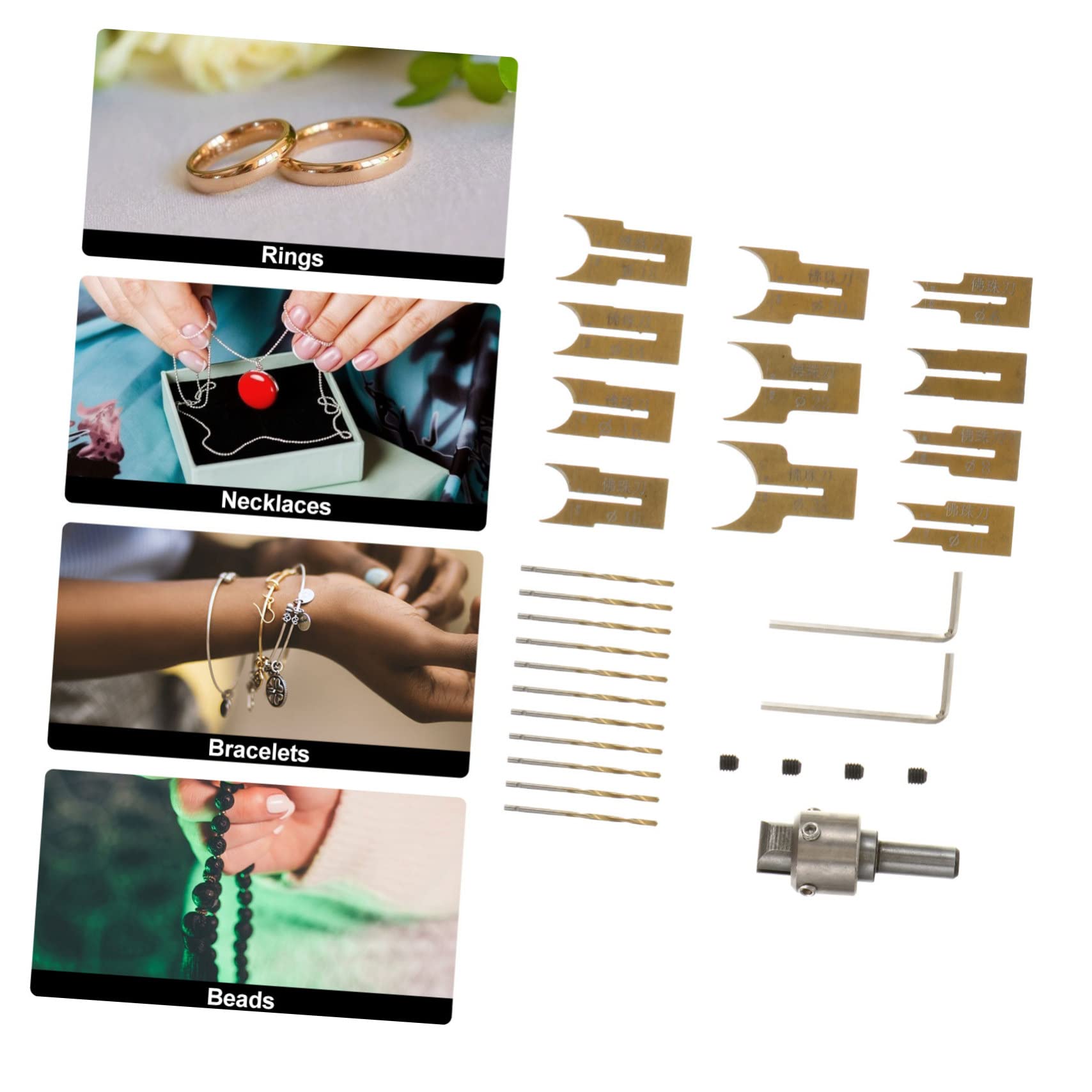Set Punte Trapano per Perline in Legno 24 Pezzi Acciaio | 6-25mm, per Lavori DIY e Artigianali, Adatto al Legno, Kit per Bracciali e Collane