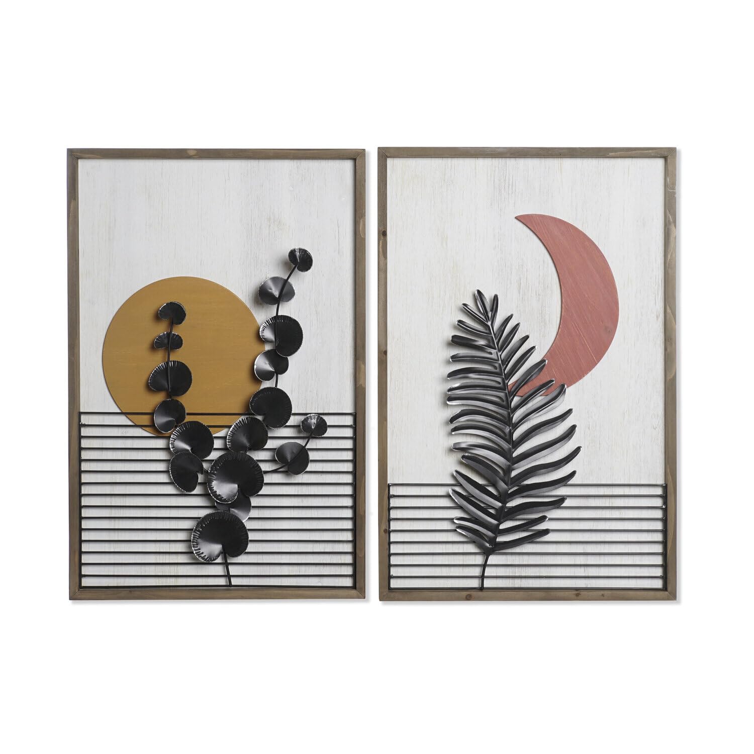 Tableau feuilles 3D en métal 51x76.5 cm pour habiller un mur vide sans relief