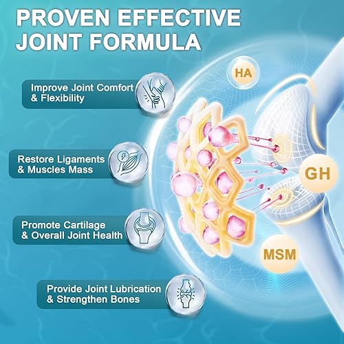 Miniatura 3 de DRFOSTER Polvo de péptidos de colágeno marino para apoyo articular, colágeno hidrolizado de pescado tipo I y III con MSM + GC, ácido hialurónico y