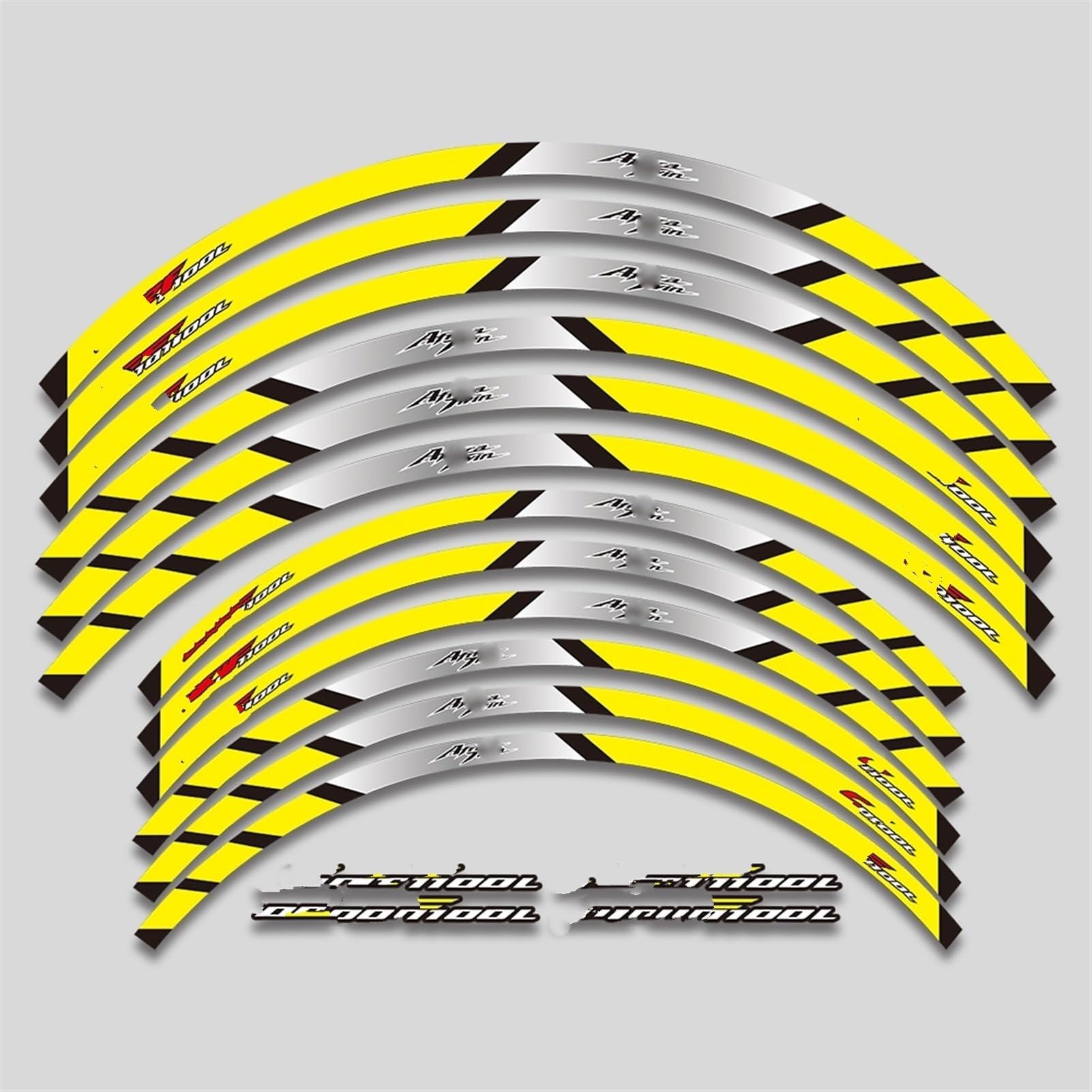 Motorcycle Wheel Sticker Tire Reflective Stripes Stickers Rim Decal for CRF1100L for Africa-Twin Crf 1100L Decorative(Color13)
