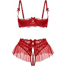Women's Sexy Lingerie Lace Push Up Bra Set Sheer