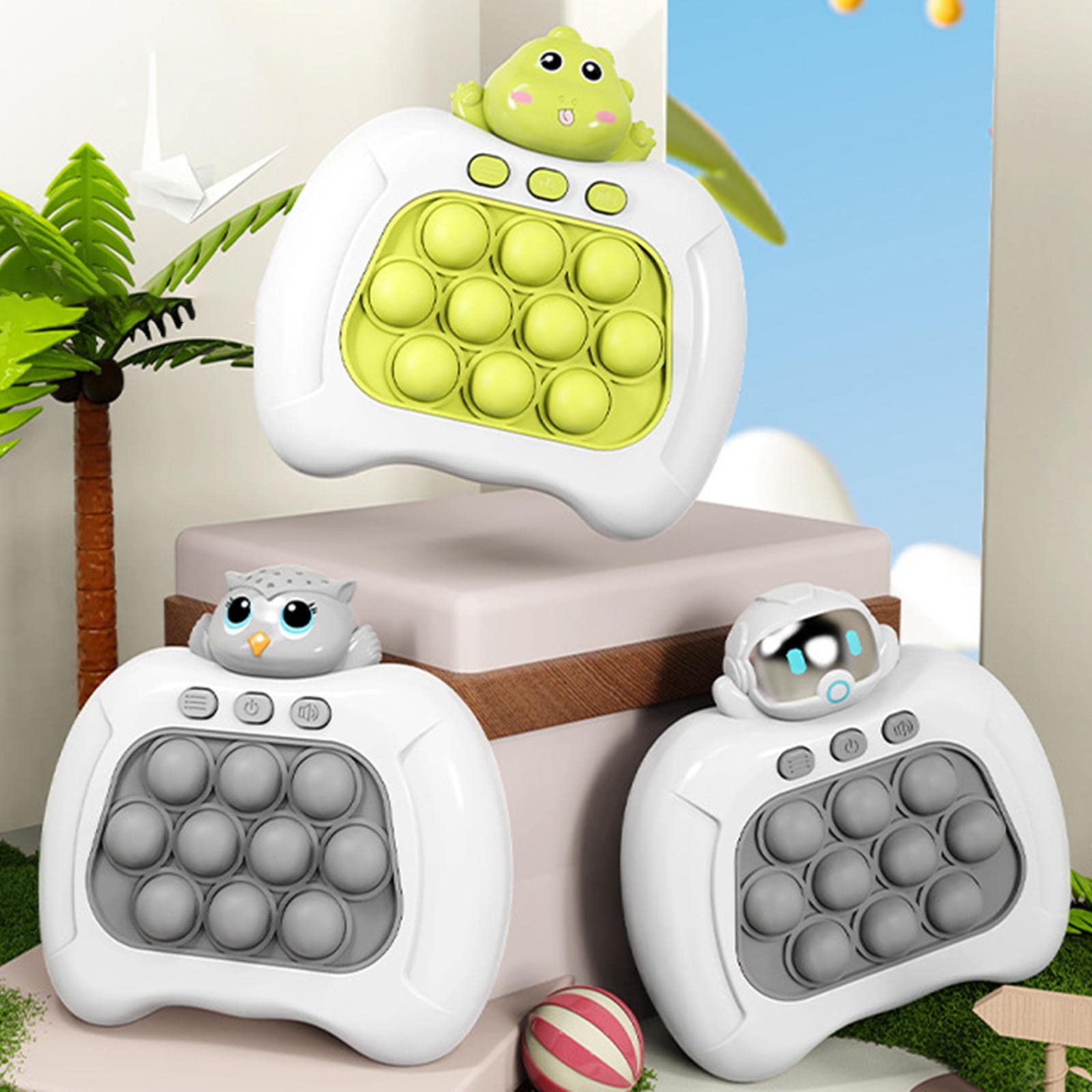 Juego de 5 juegos sensoriales para niños, juego de memoria electrónica para niños, dinosaurio verde, estilo 7