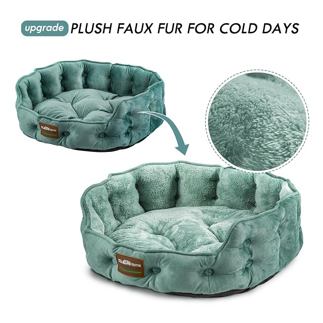 Foto 2 de 8 de ClevaHome Cama para Perros y Gatos pequeños de hasta 7 kg, 51 × 48 × 15 cm