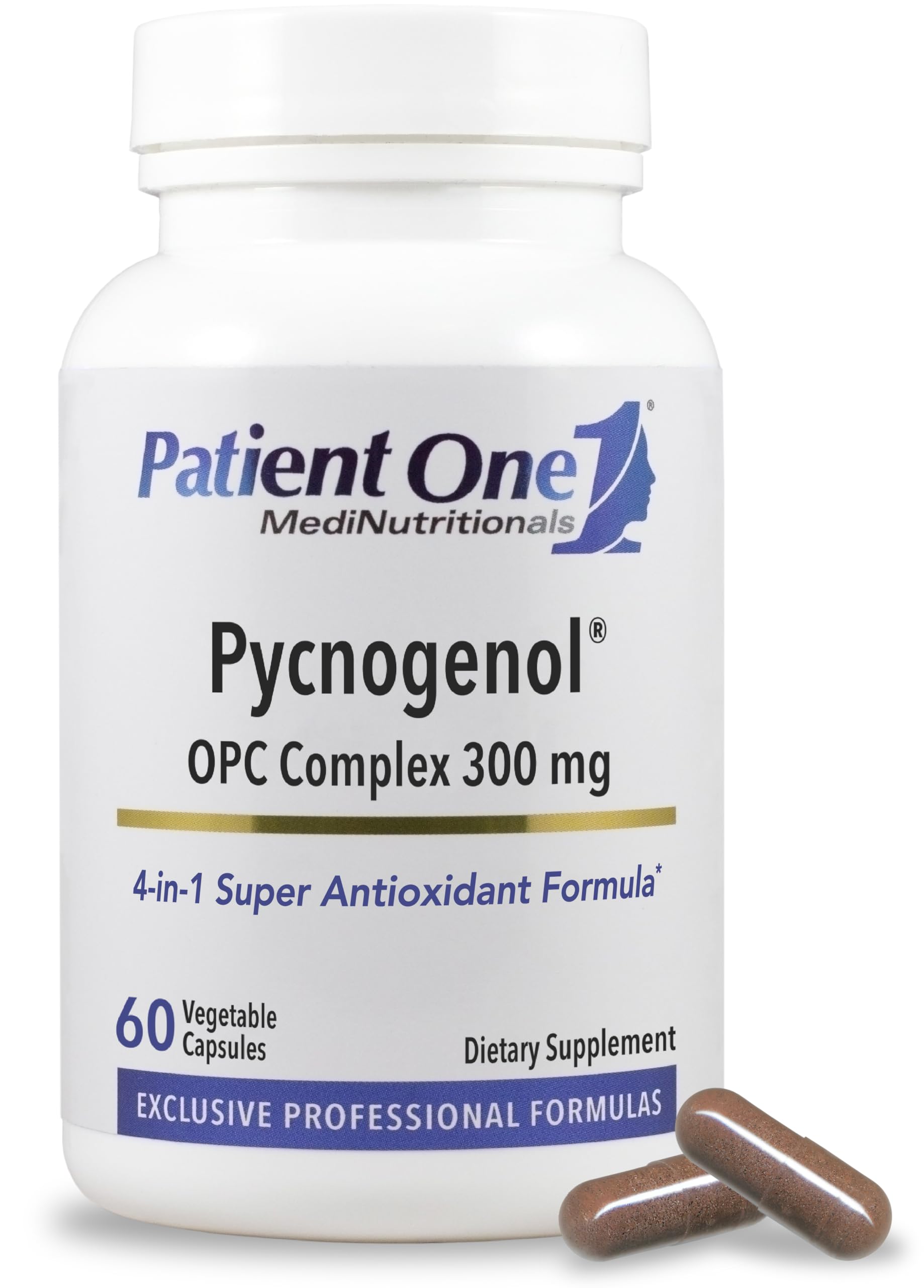 Pycnogenol OPC Complex 300mg | Supplement to Support Vascular Health and Healthy Aging* | French Maritime Pine Bark and More | 60 Capsules