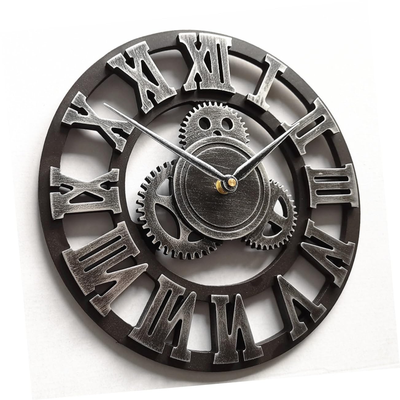 Cabilock Reloj de Pared Decorativo de Estilo Industrial Reloj de Pared Creativo para Colgar Dormitorio Salon sin Batería Retro