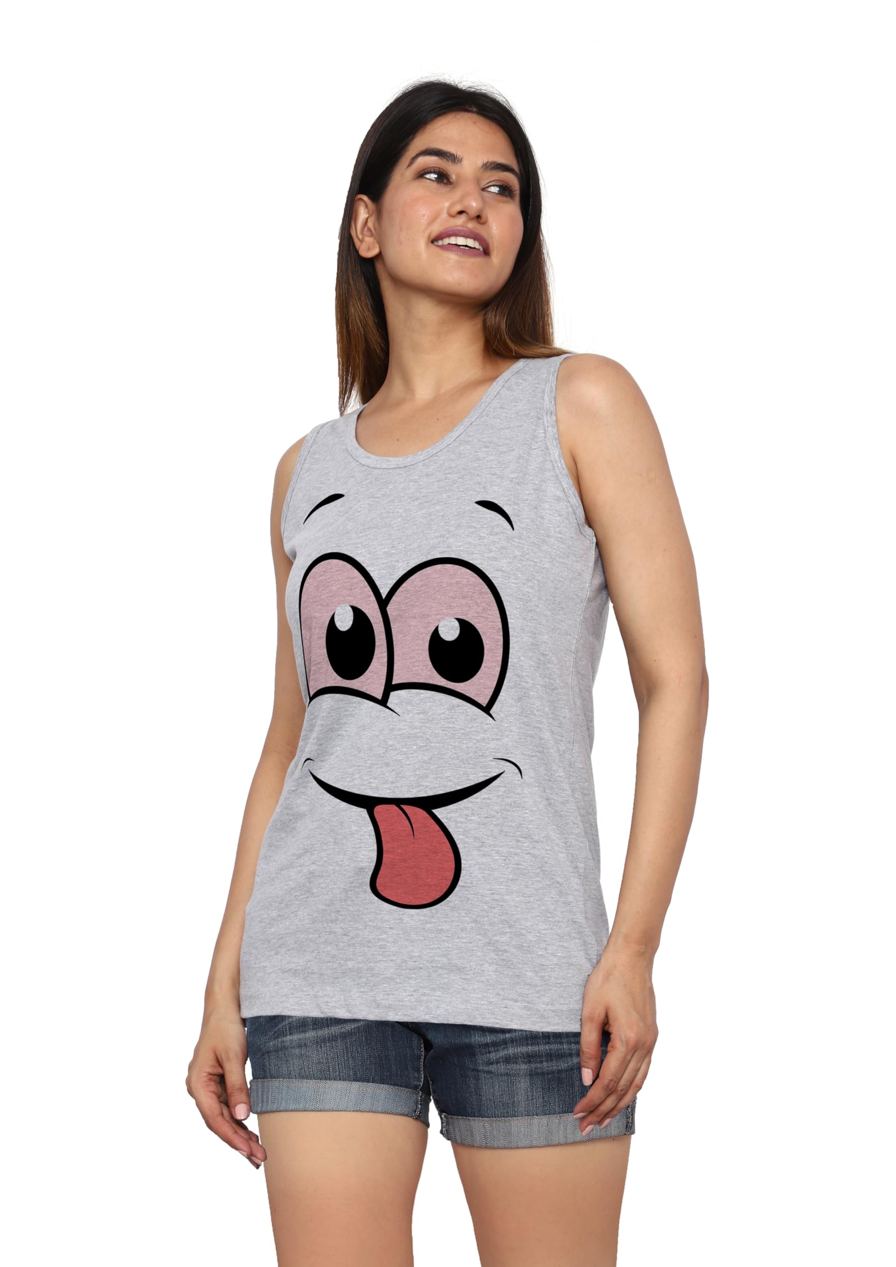 dbees Women's 100% Cotton Scoop Neck Sleeveless Printed Tank Top-picture-23