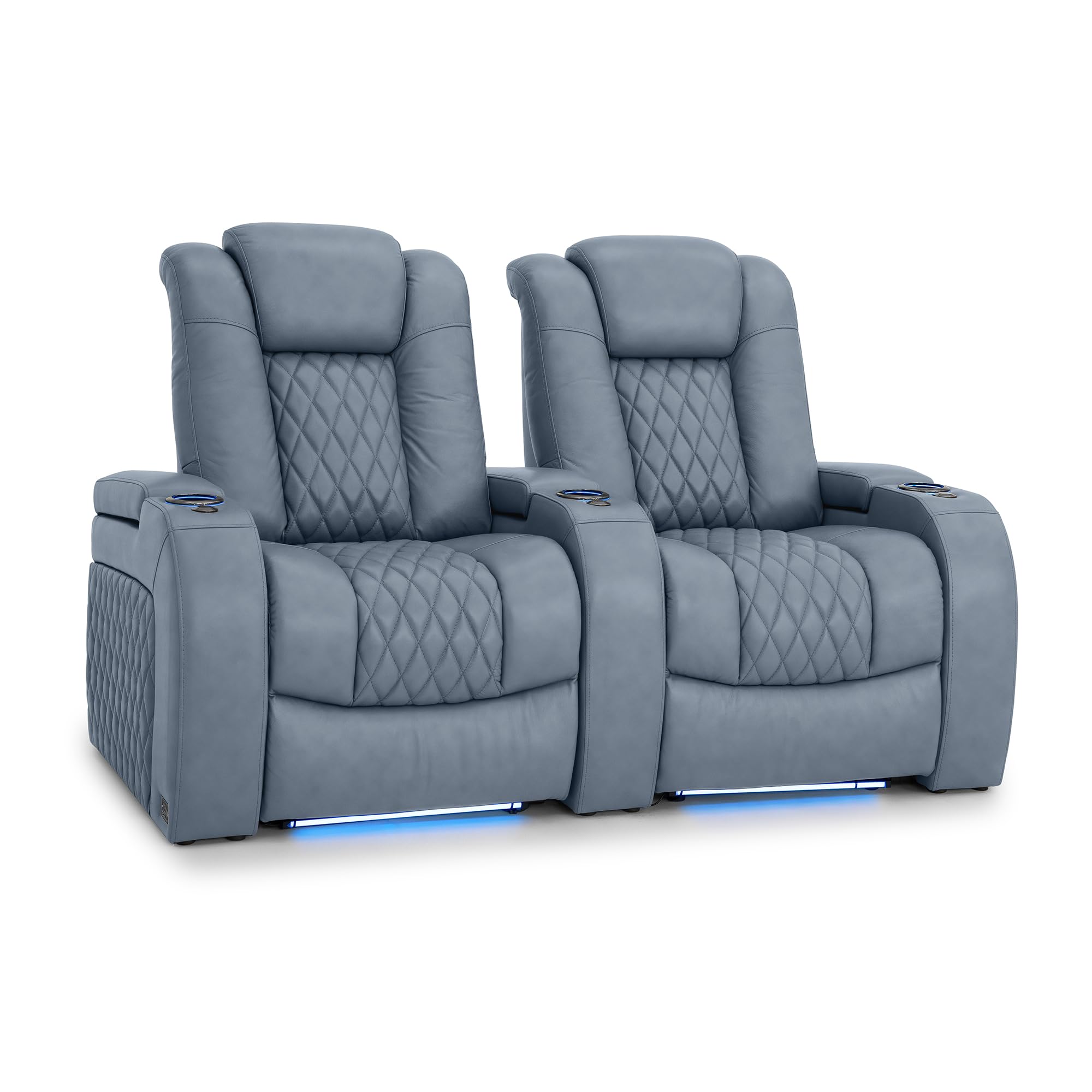 Seatcraft Diamante Home Theater Seating Smokey Blue Row of 2