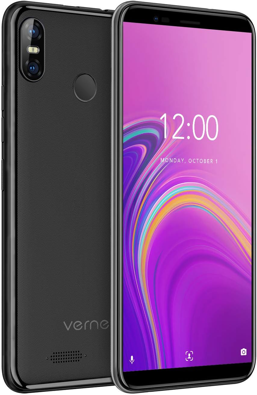 vernee M3(2019) Sim Free Smartphone, 3GB+32GB, 3300 mAh Battery, Android 8.1, Unlocked Mobile Phones with Dual 4G LTE, 13MP+5MP Main/5MP Front Cameras, 5.5 Inch 18:9 HD, Face ID, LED Flash (black)