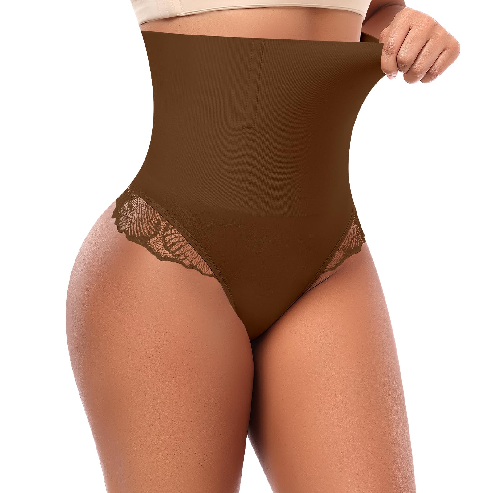 Werena Tummy Control Thong Shapewear for Women High Waisted Body Shaper Panties Shaping Thong Girdle Underwear