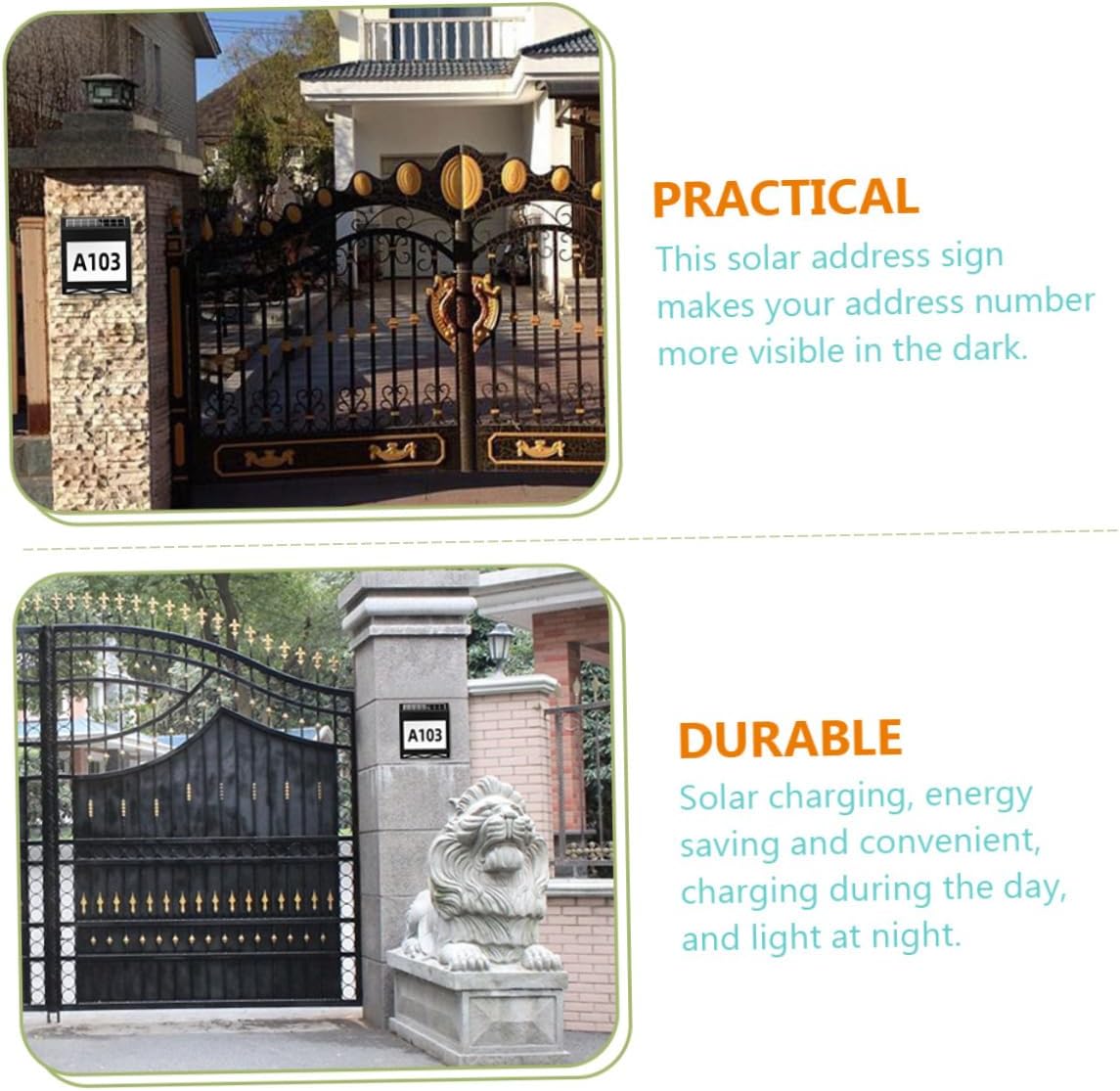 Sturdy Solar Address Sign Number Light Material Weatherproof White Lighting