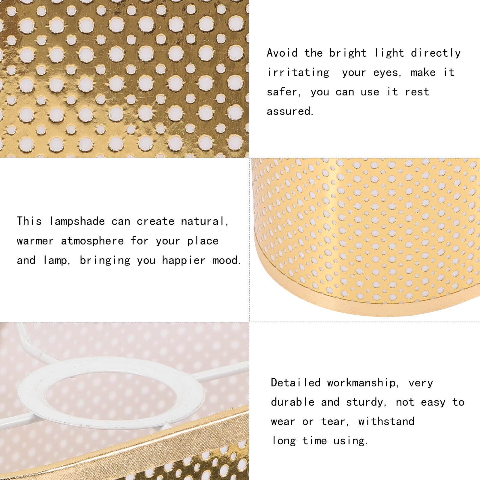 Paralume Oro per Lampada da Terra Leggero Semplice Struttura per Soggiorno Crea Atmosfera Naturale Elegante e Delicato Stili multipli