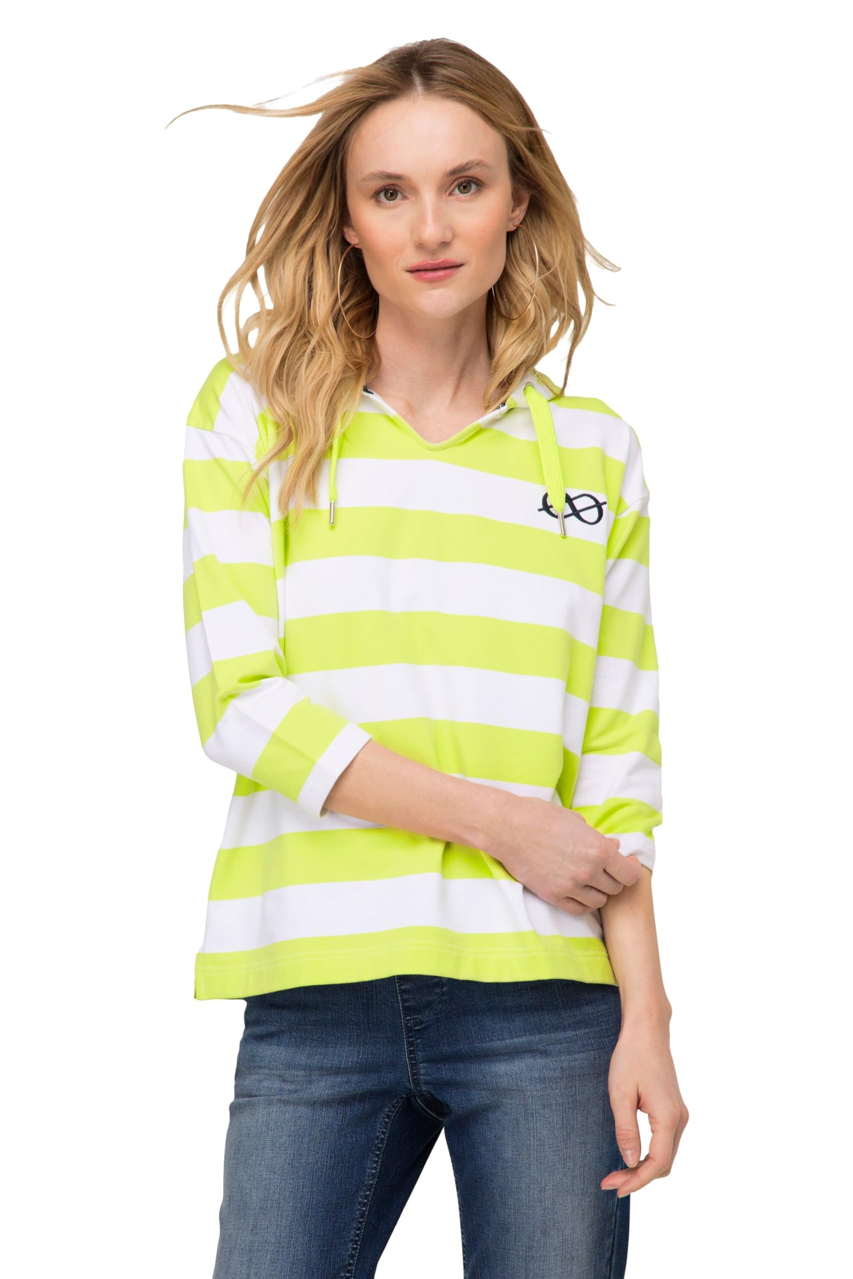 Laurasøn Hoodie, Blockstreifen, Kapuze, 3/4-Ärmel 818892