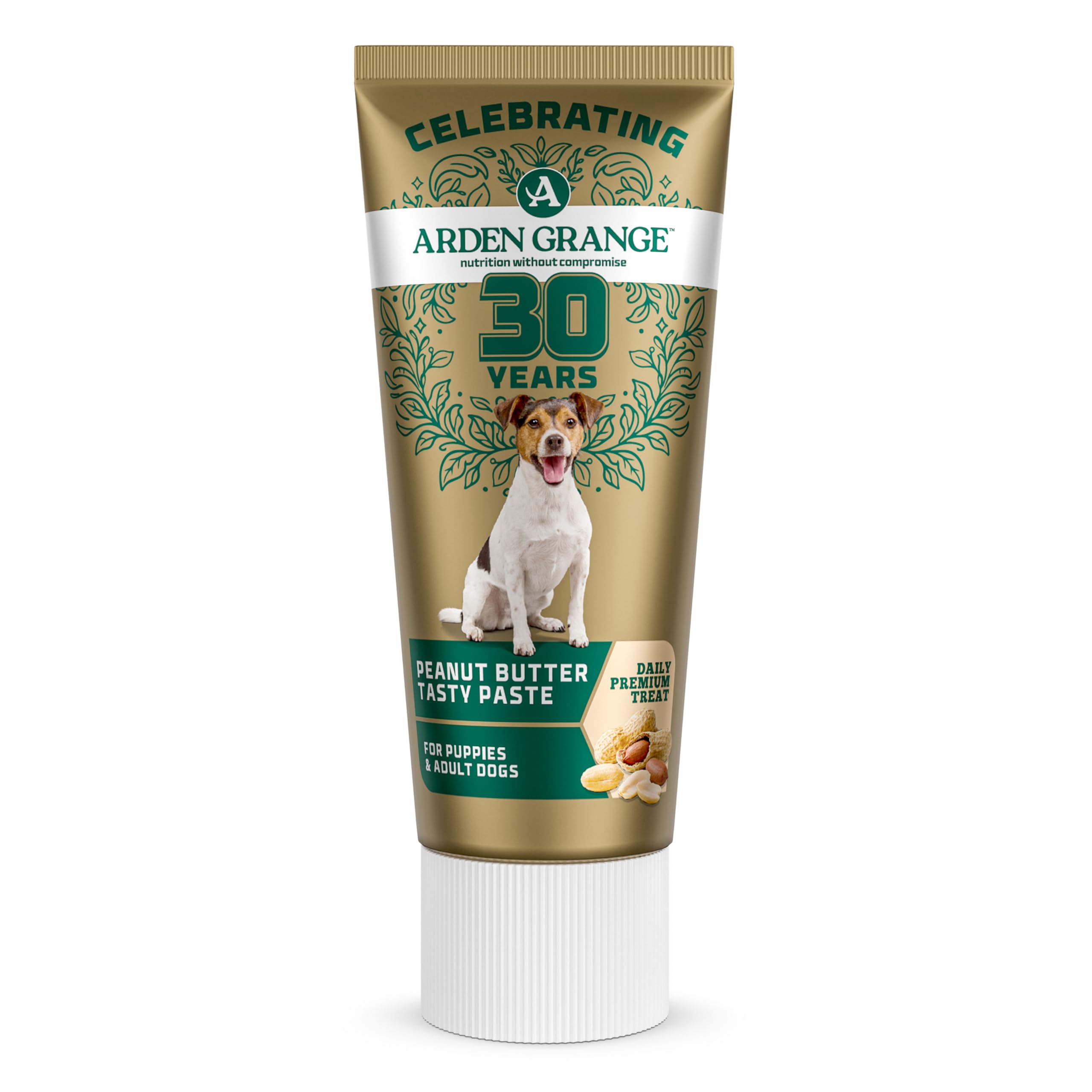 Arden Grange Peanut Butter Tasty Paste Dog Treat 75g - Grain Free Dog Paste for Training, Medication Aid and Grooming Reward for Puppies and Adult Dogs