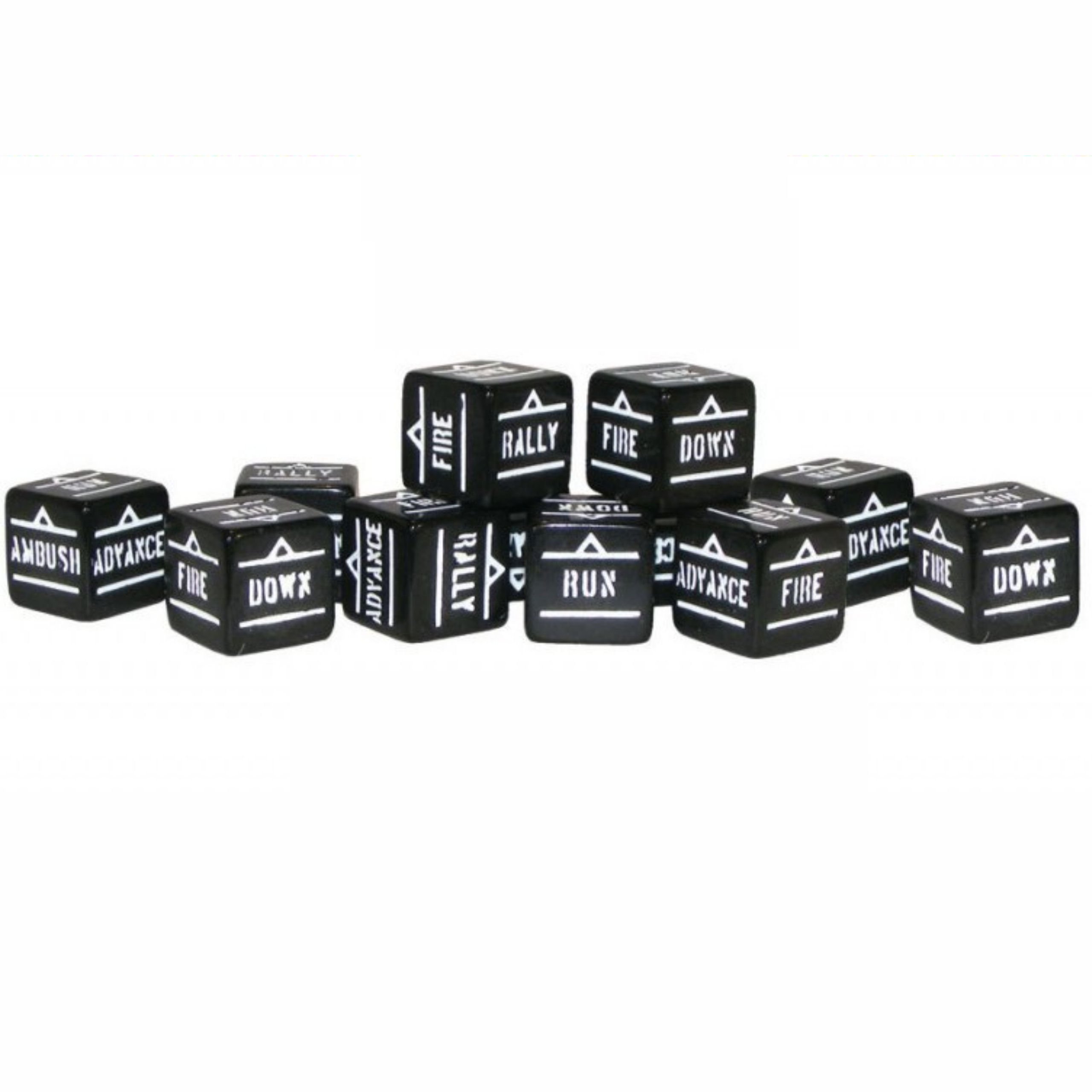 Warlord Games Black Pack Of 12 Bolt Action Orders Dice