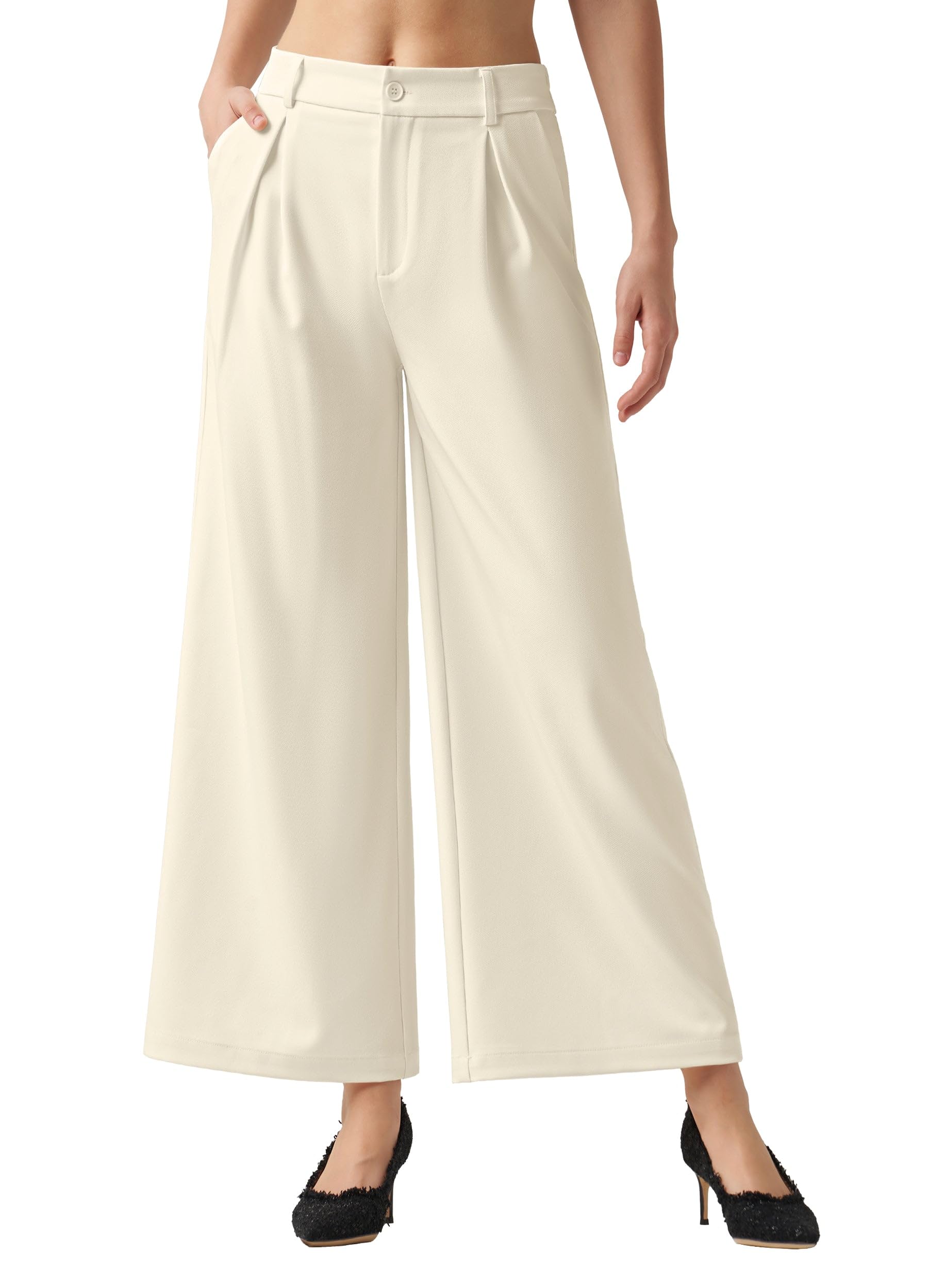 Willit Women's Wide Leg Pants Work Dress Pants Casual Palazzo Pants High Waisted Business Office Slacks 25"/27"/29"