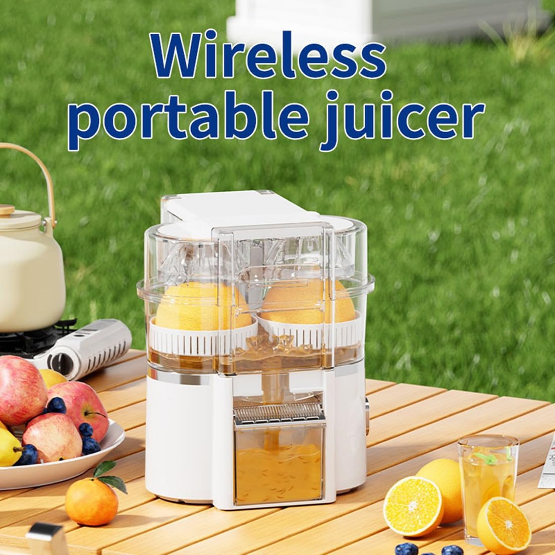 Exprimidor de Naranjas Eléctrico de Doble Cabezal, Exprimidor de Cítricos con Cable de Alimentación y Cepillo de Limpieza para Cocina Doméstica. B