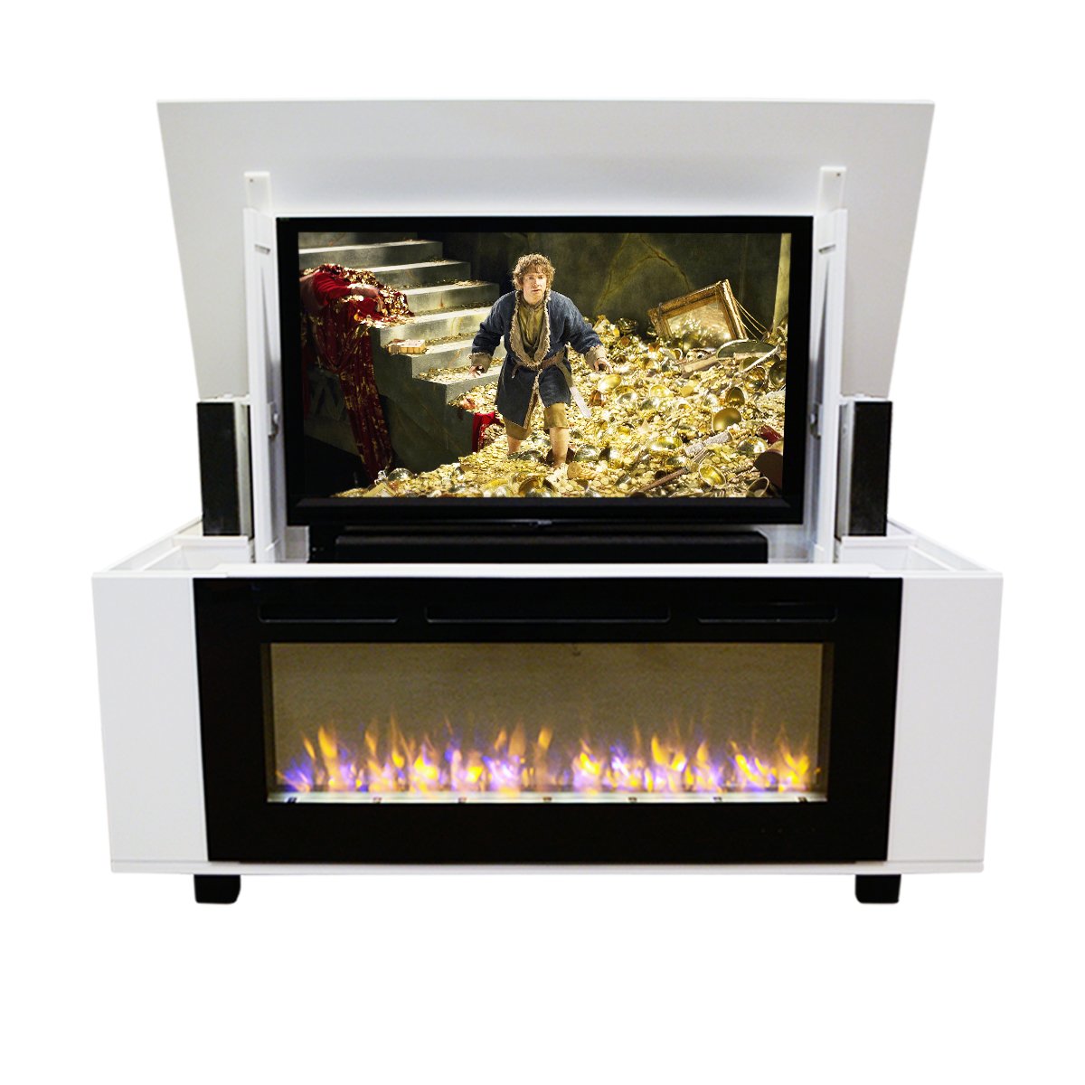 Amazon.com: Pop Up TV Lift - Handcrafted Rockford Fireplace TV Lift Cabinet  - ATL Low Profile System (50 or Smaller TV Capacity) : Home u0026 Kitchen