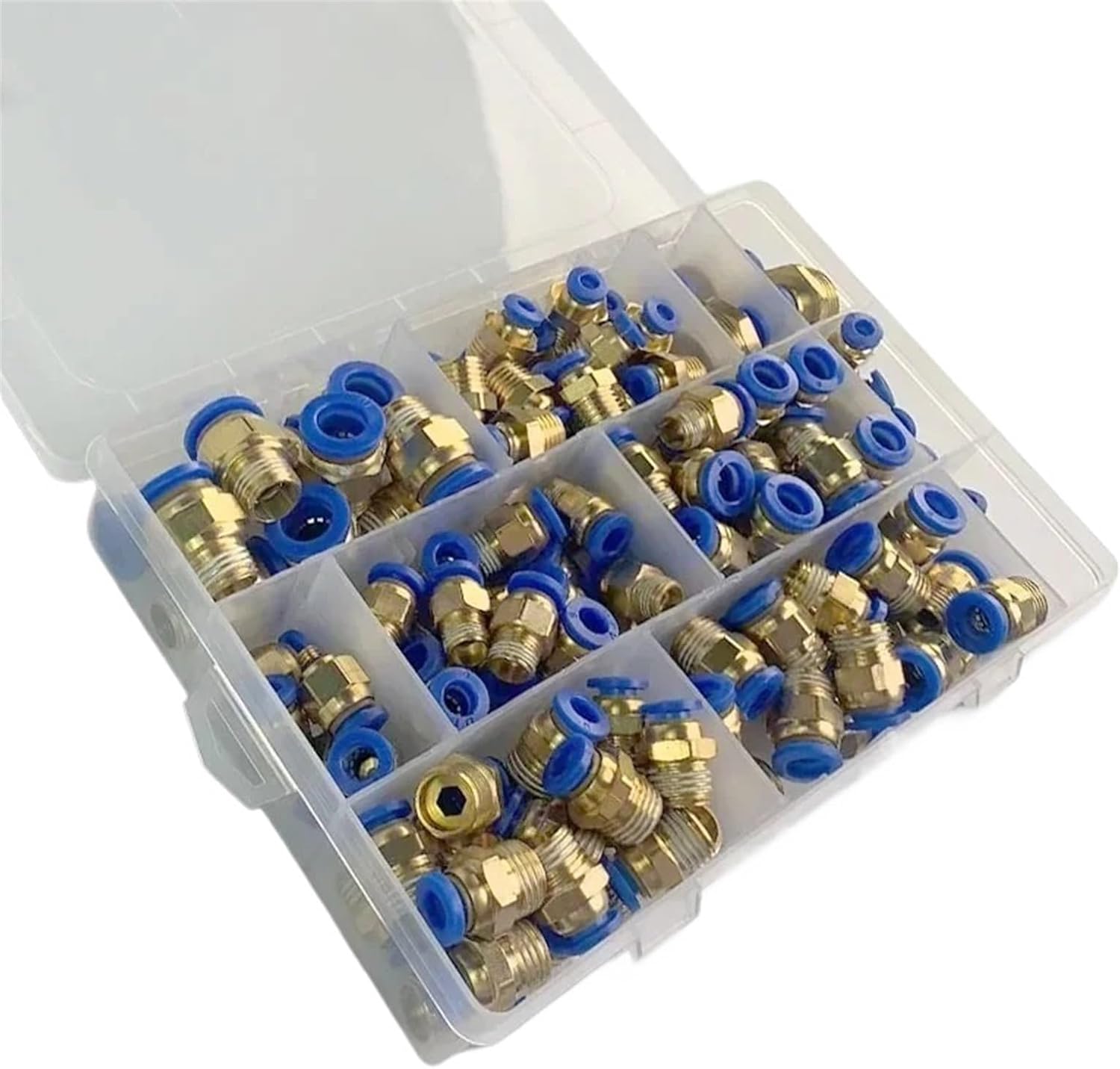 PC6-02 PC8-02 PC10-02 PC Series Boxed Air Joint Connectors Hose Tube Pneumatic Fittings 1/4 1/8 Push in Quick Release Couplings (Color : B kit (50pcs), Size : 5 Boxes)