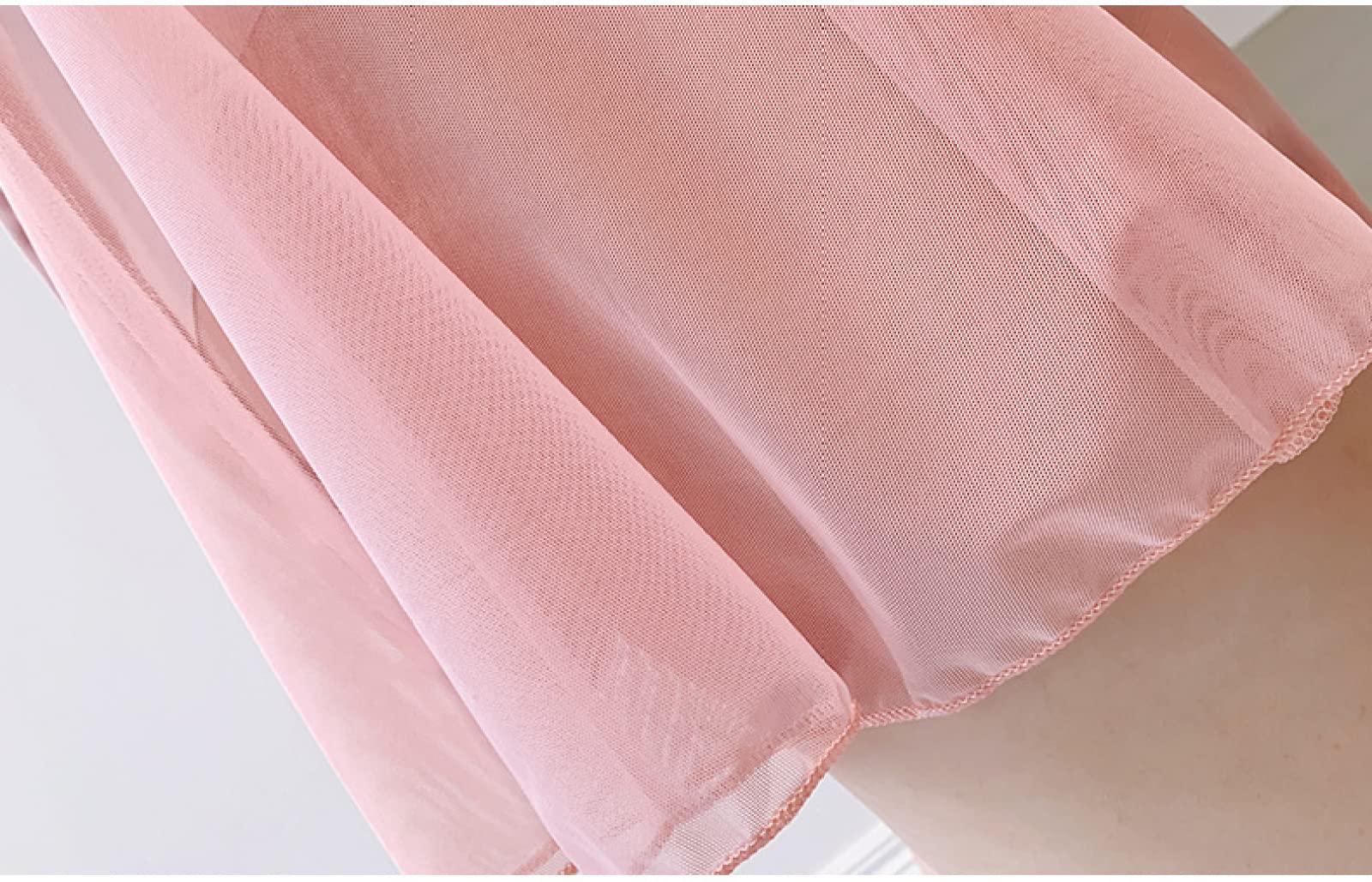 YAROVA Damen Nachthemden - Sommer Satin Spitze Ärmelloses Transparentes Nachthemd Sexy Gepolsterte Brust Kreuzgurte Kurze Nachthemden Mode Dessous Loungewear