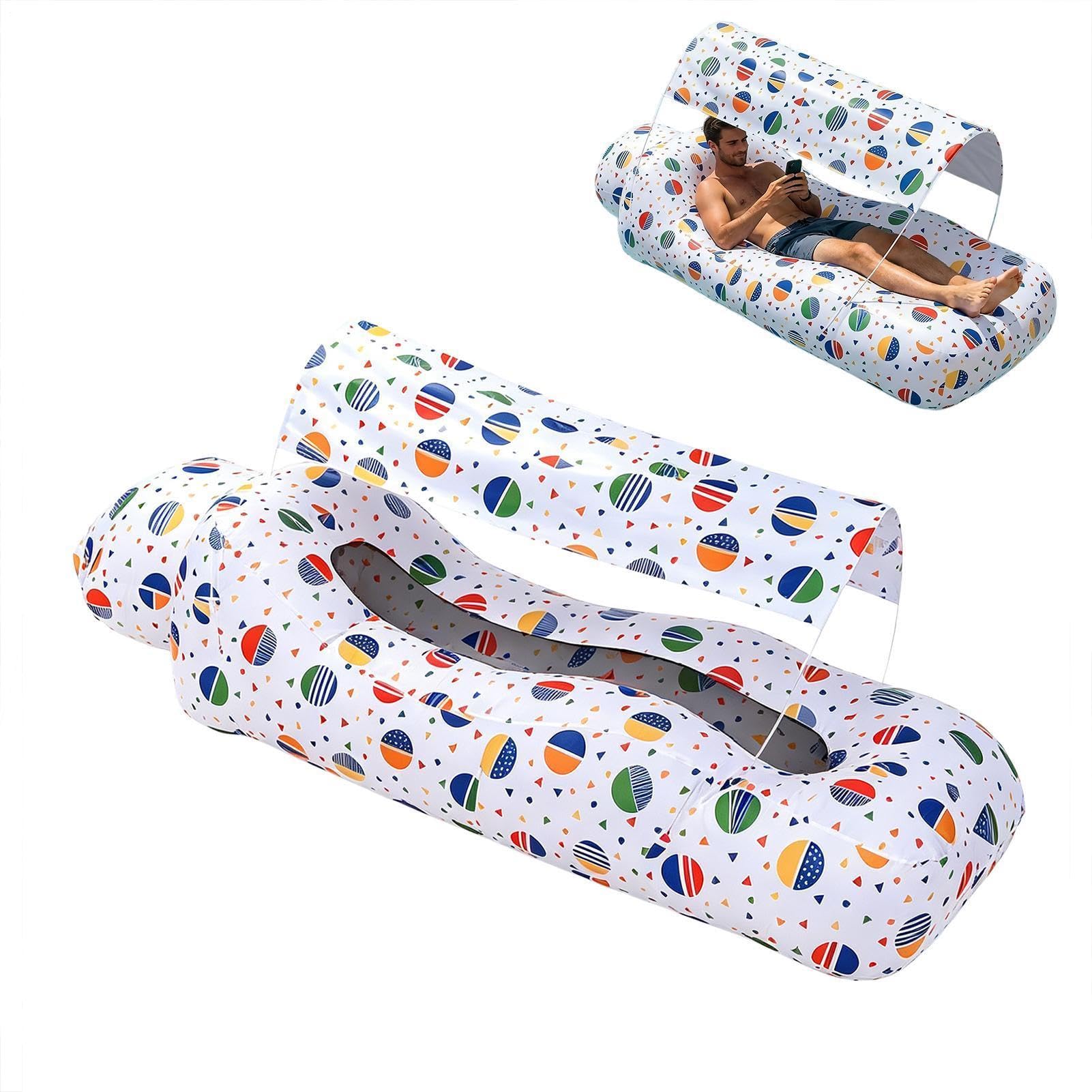 Aufblasbar | Aufblasbares Strandsofa mit Abdeckung für Sonnenliege im Freien | für Camping, Strand, Garten, Urlaub, Wandern, Reisen im Freien