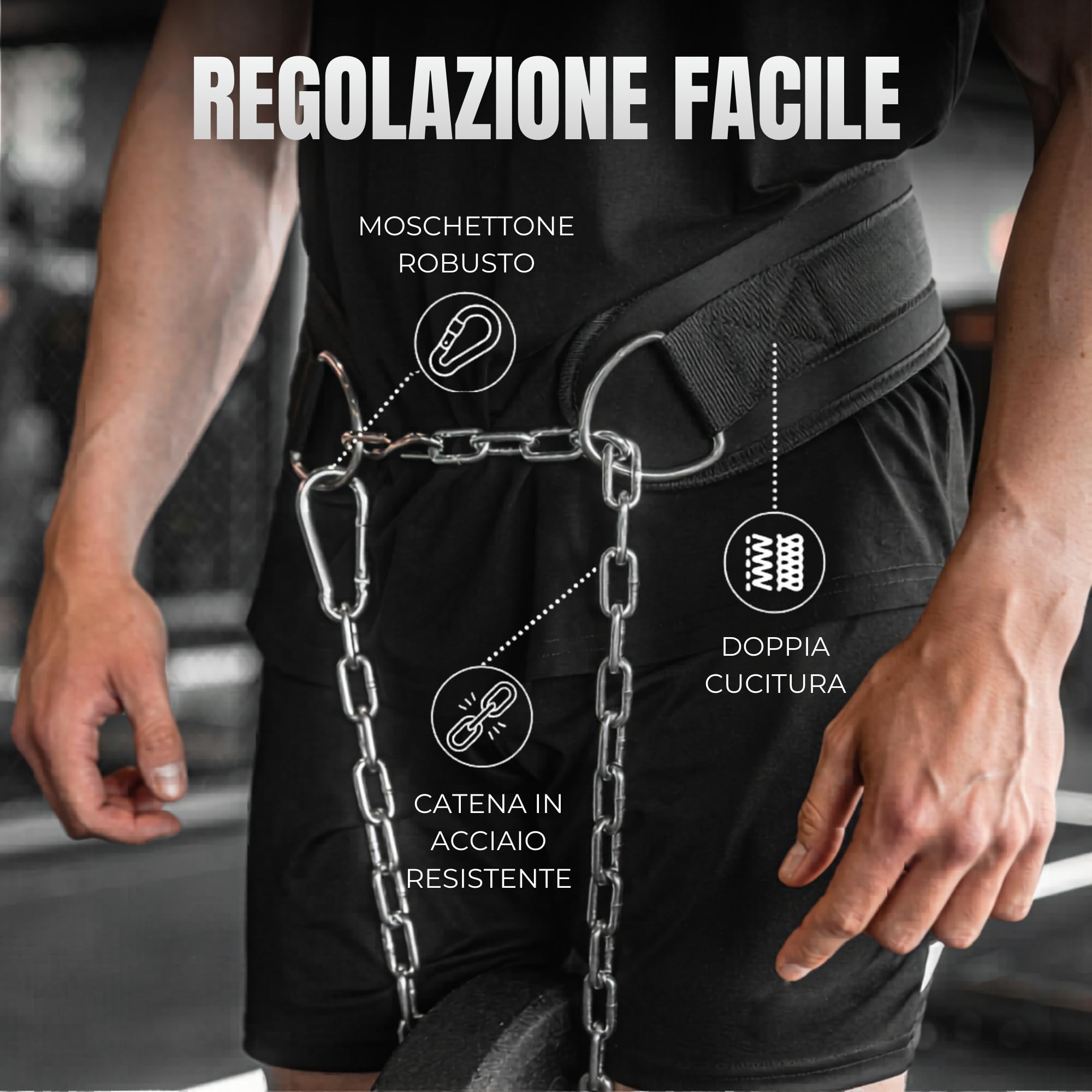 Cintura Zavorra Calisthenics | Cintura per Zavorra Palestra Sollevamento Pesi | Cintura Dip | Cintura Sovraccarico Con Catena In Acciaio Per Squat Trazioni Pull up Crossfit