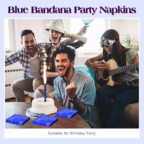 Miniatura 6 de Teling 100 pañuelos desechables de 2 capas, servilletas de papel con estampado de cachemira occidental para fiesta, bandana con temática de vaquero,