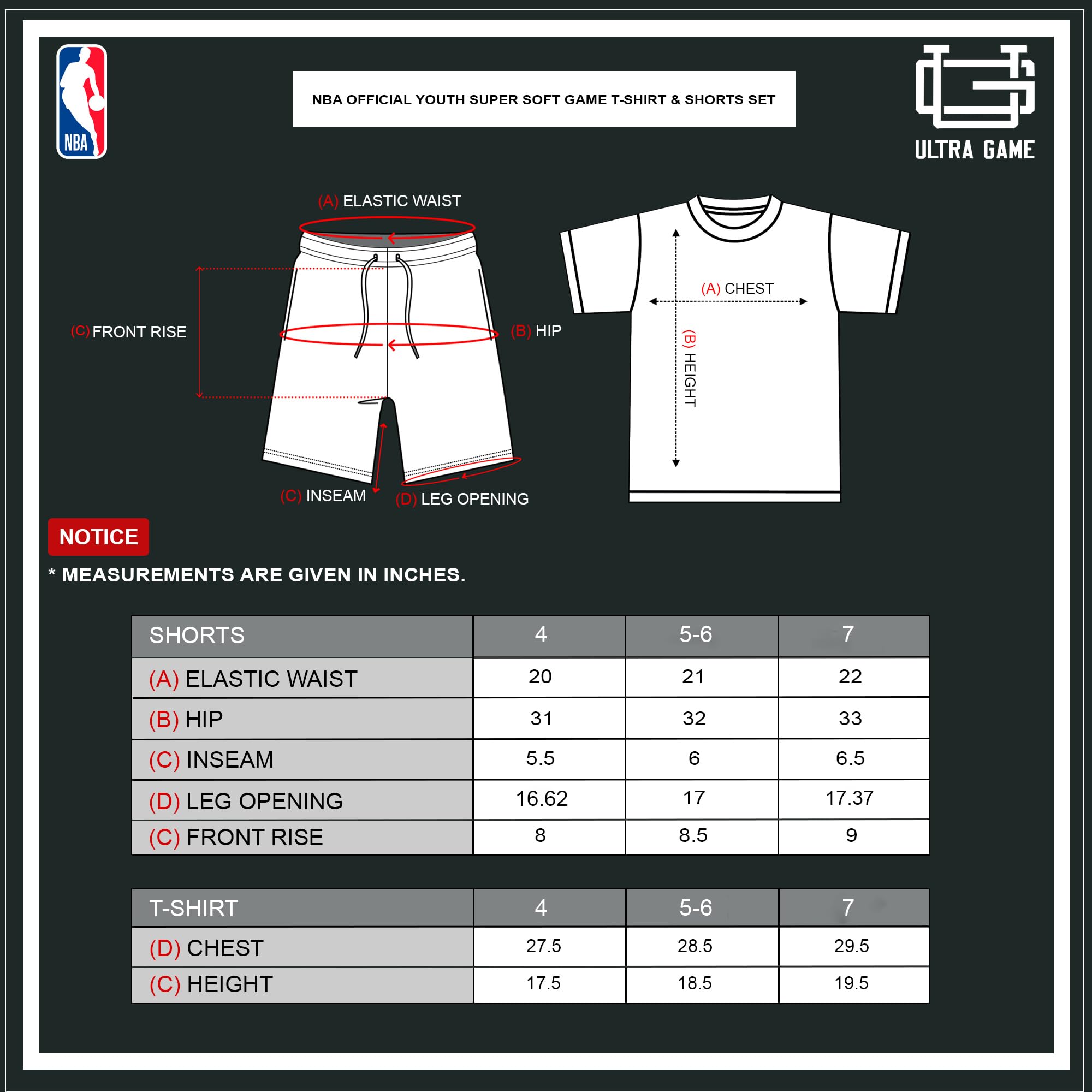Ultra Game Set maglietta e pantaloncini Nba ufficiali Super Soft Game Time per ragazzi