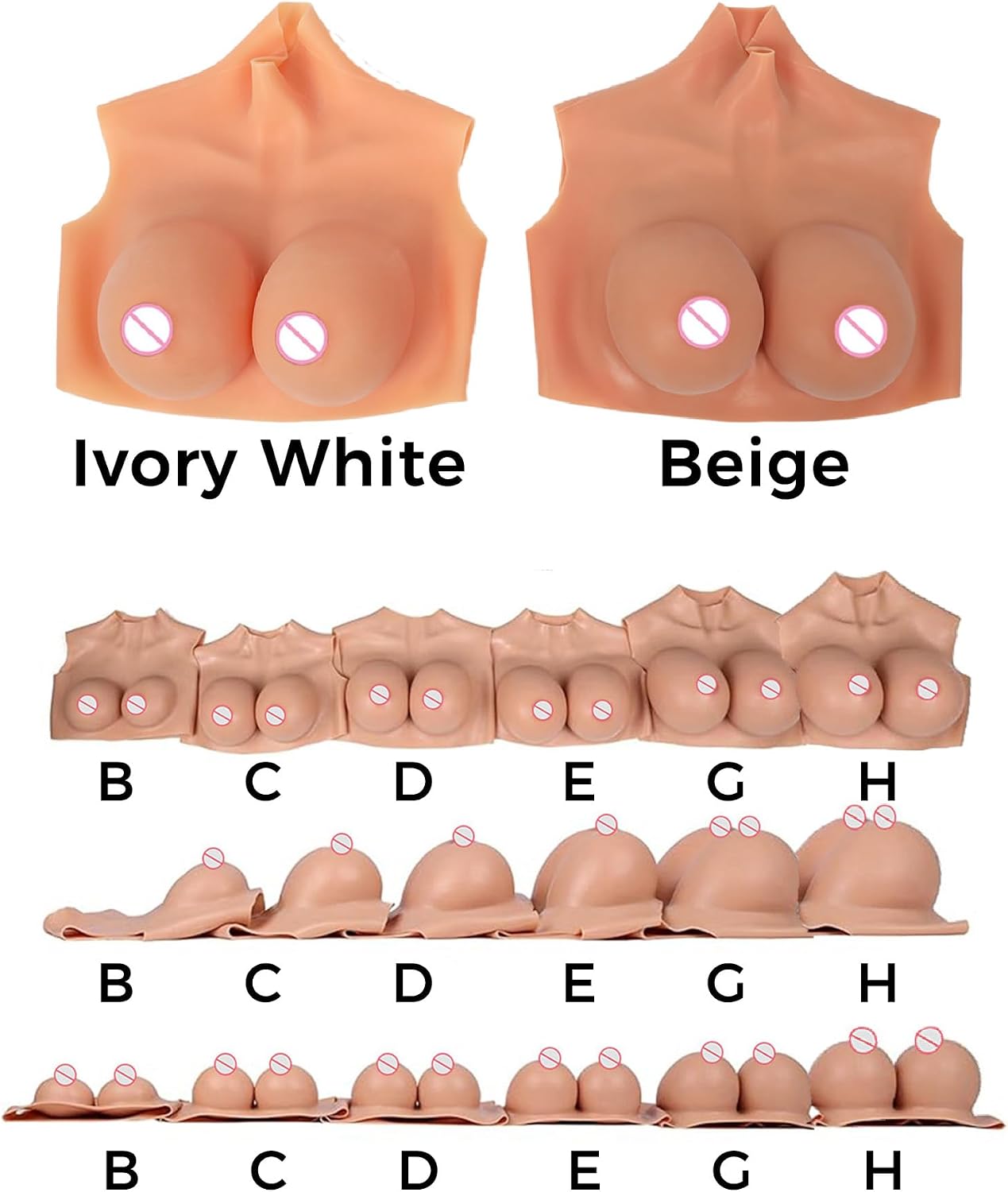 Silicone Breast Plate Forms Fake Boobs Breastplate High Collar Realistic Cosplay Drag Queen Transgender