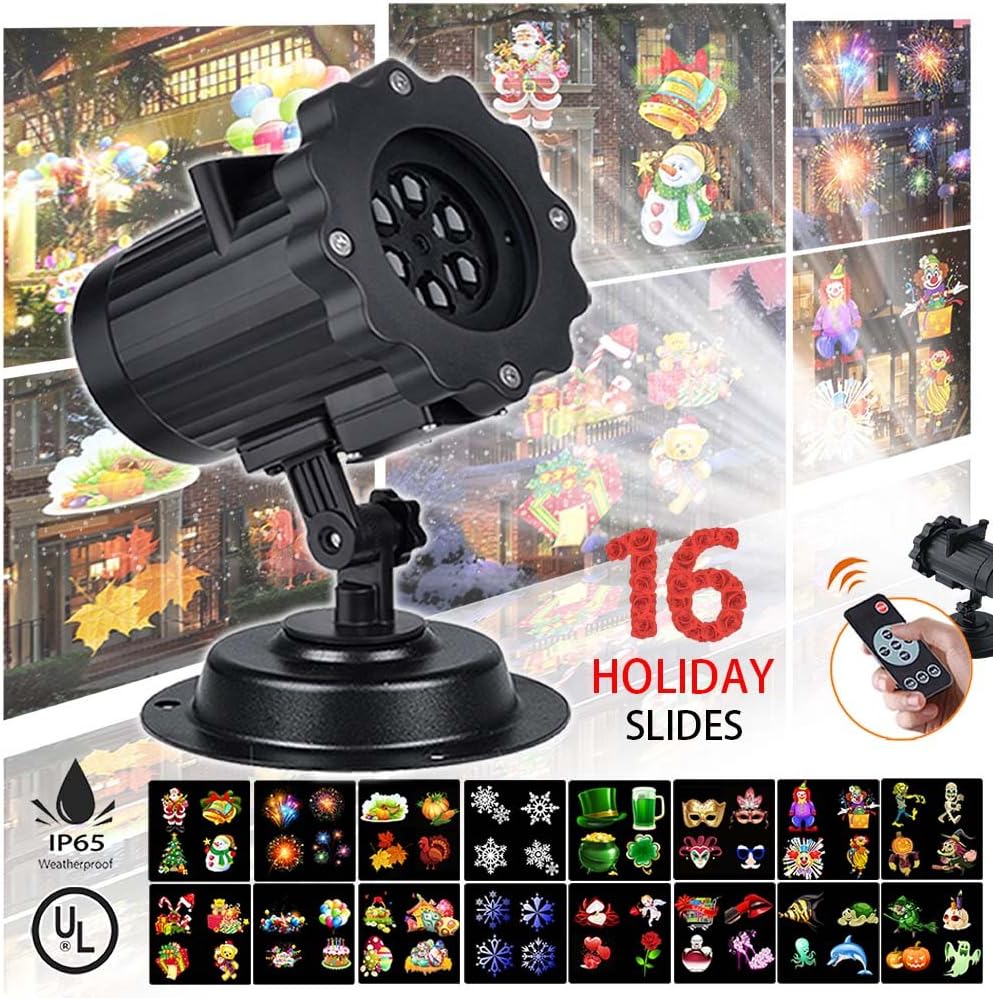 Christmas Projector Lights Christmas Lights Led Projector Light Holiday Projector Lights Led Christmas Light Projector for Christmas Thanksgiving Day New Year's Eve Birthday Wedding Halloween (Black)