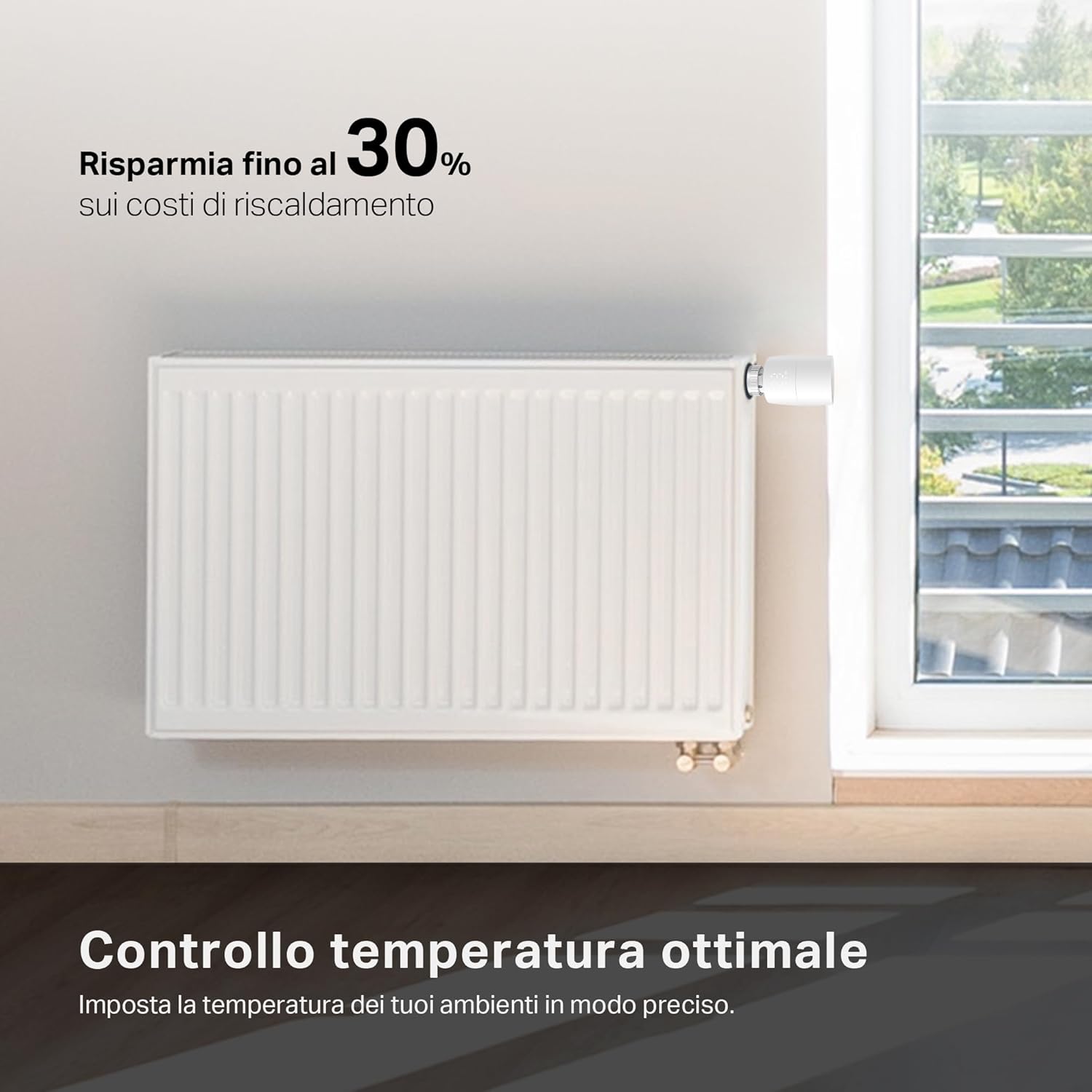 TP-Link Kasa KE100 KIT Valvola Termostatica Intelligente, Protezione Dal Gelo, Controlla a Distanza il Radiatori Dal Telefono, Risparmio Energetico, Contiene Kasa Hub KH100 Valvola Termostatica + Kasa Hub - Immagine 2