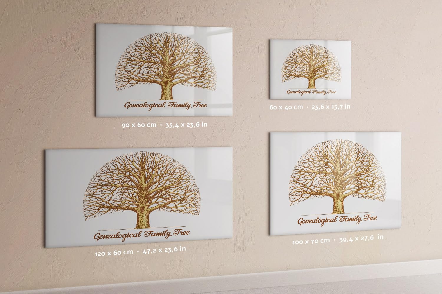 Lavagna magnetica grande 120x60 cm | Vecchio albero genealogico