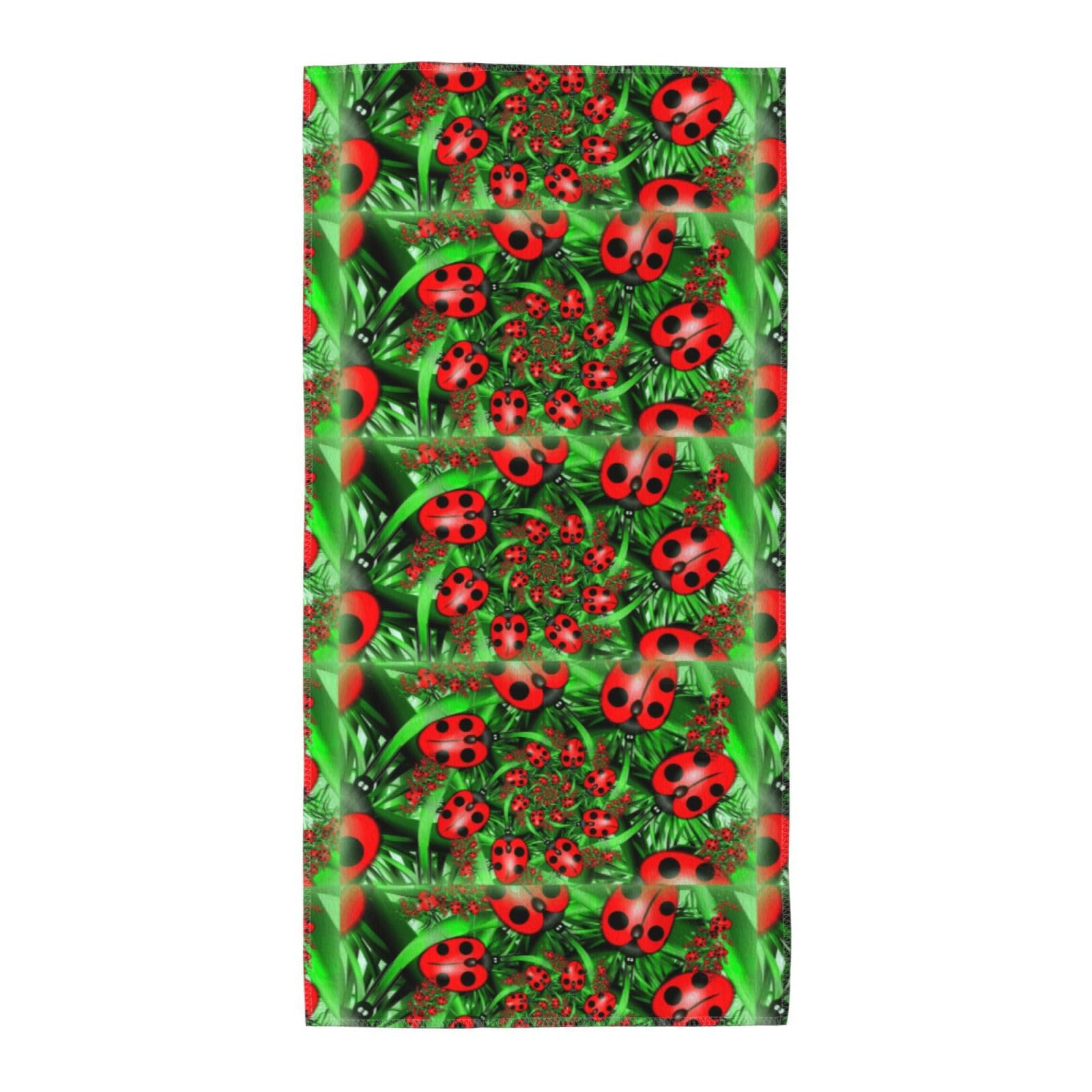 WYCZHY Red Ladybug Printed Quick Dry Beach Towel For Camping Travel Vacation