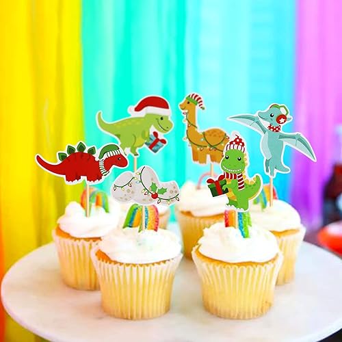 Miniatura 8 de Keaziu 24 piezas de pan de jengibre para cupcakes de Navidad, pan de jengibre, revelación de género, árbol temático de Navidad, regalo de cupcakes,