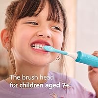 Vista 2 de Philips Sonicare for Kids 7+ Genuine Replacement Toothbrush Heads, 2 Brush Heads, Turquoise and White, Standard, HX6042/94
