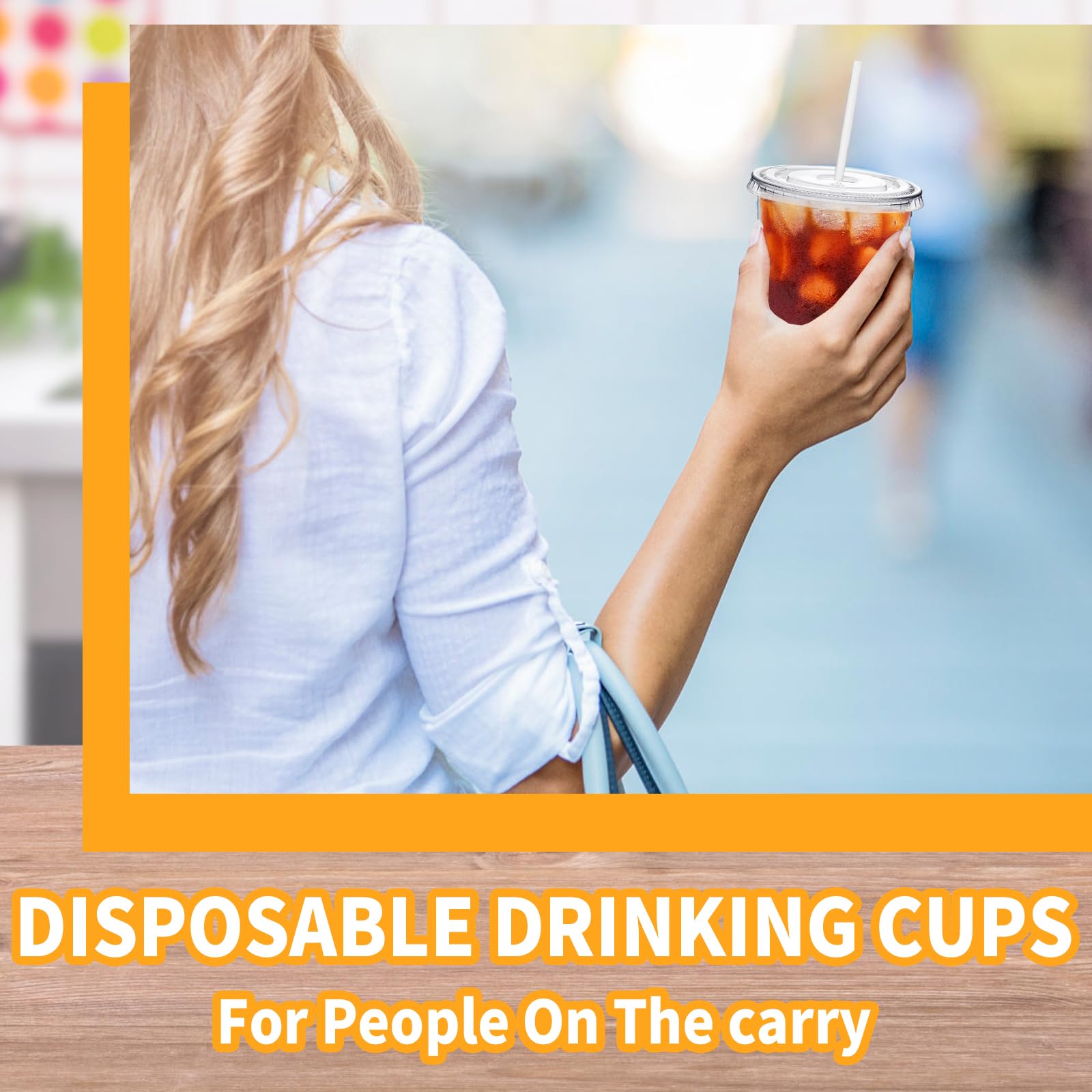 Alaeseje 50 Pack 16 oz Clear Plastic Iced Coffee Cups with Lids and Straws — Amazon image 4