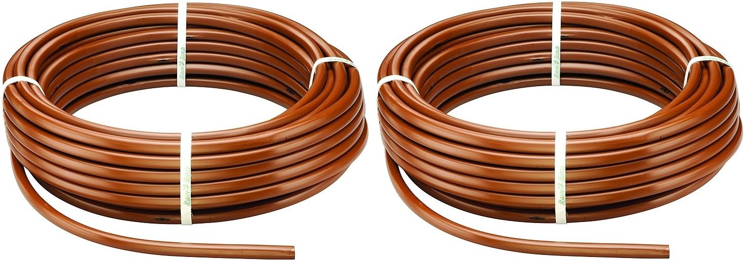 Rain Bird ET63-100S Drip Irrigation Pressure Compensating 1/2" (.700" OD) Emitter Tubing, 18" Emitter Spacing, 100' Roll, Brown (Pack of 2) : Patio, Lawn & Garden